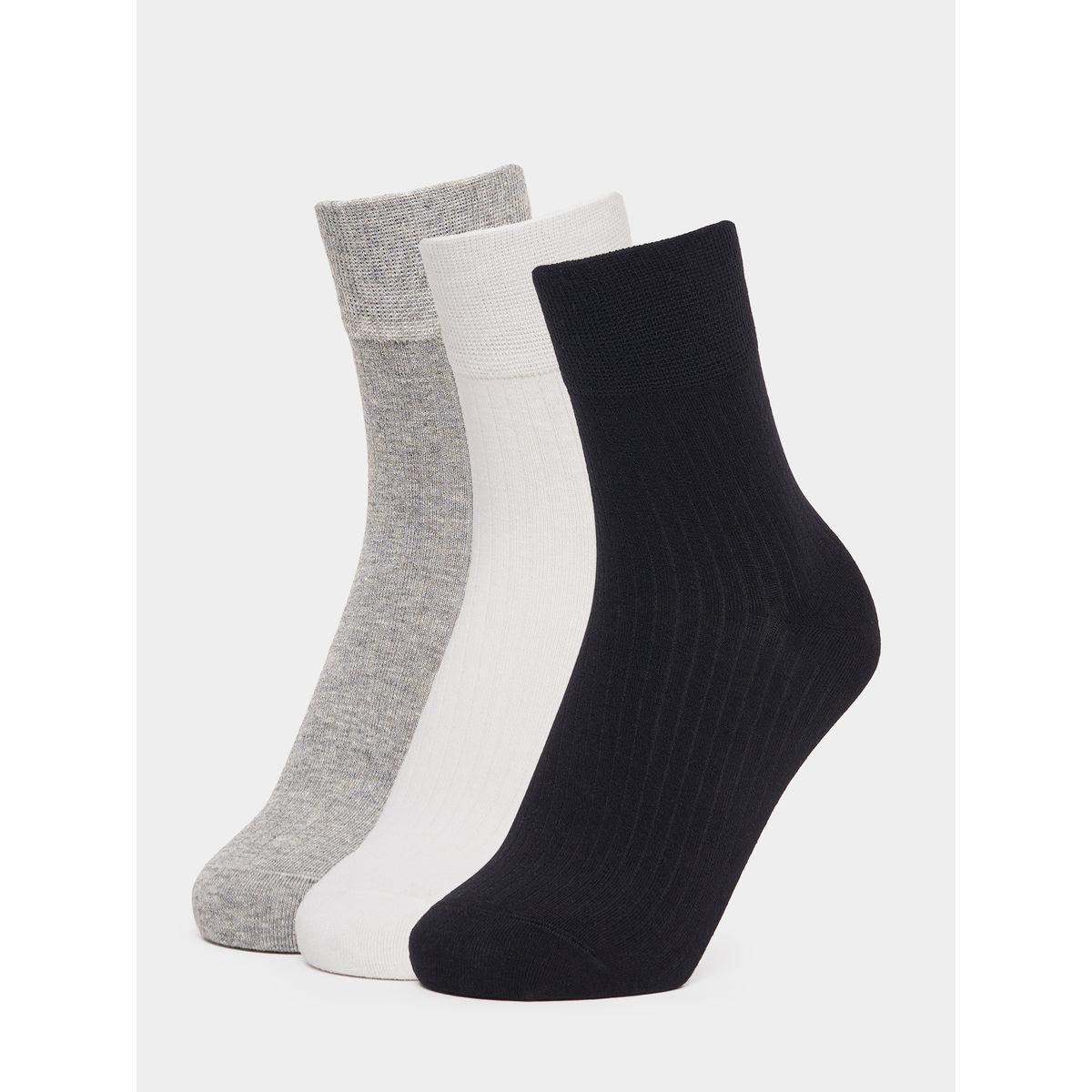 Styli Set of 3 - Assorted Plain Socks-women-socksandstockings-image-1