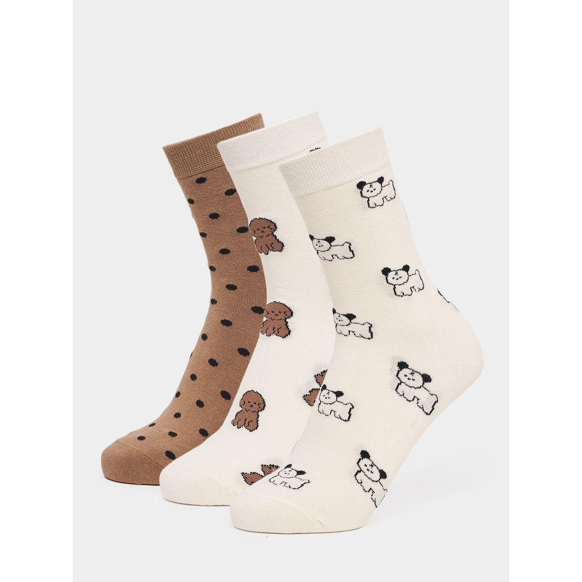Styli Set of 3 - Dog Pattern Socks-women-socksandstockings-image-1