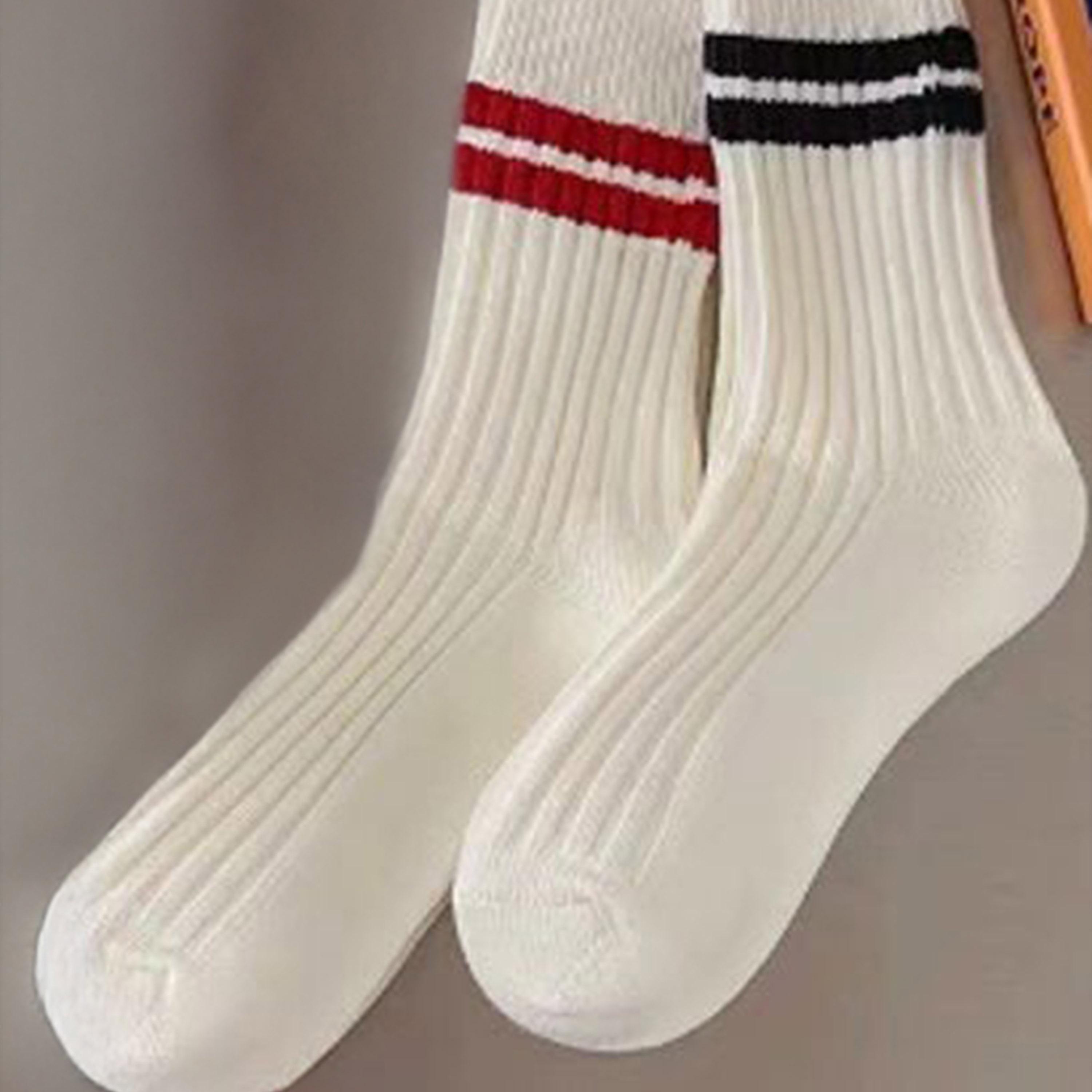 ستايلي - مجموعة من قطعتين - جوارب فوق الكاحل محبوكة مخططة-women-socksandstockings-image-6