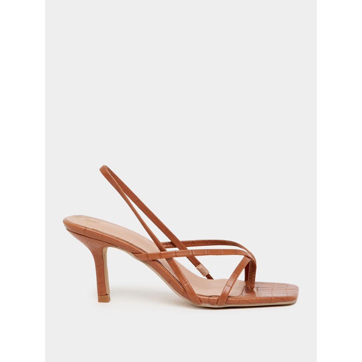 Styli Strappy Textured Sandals-women-shoes-heels-image-2