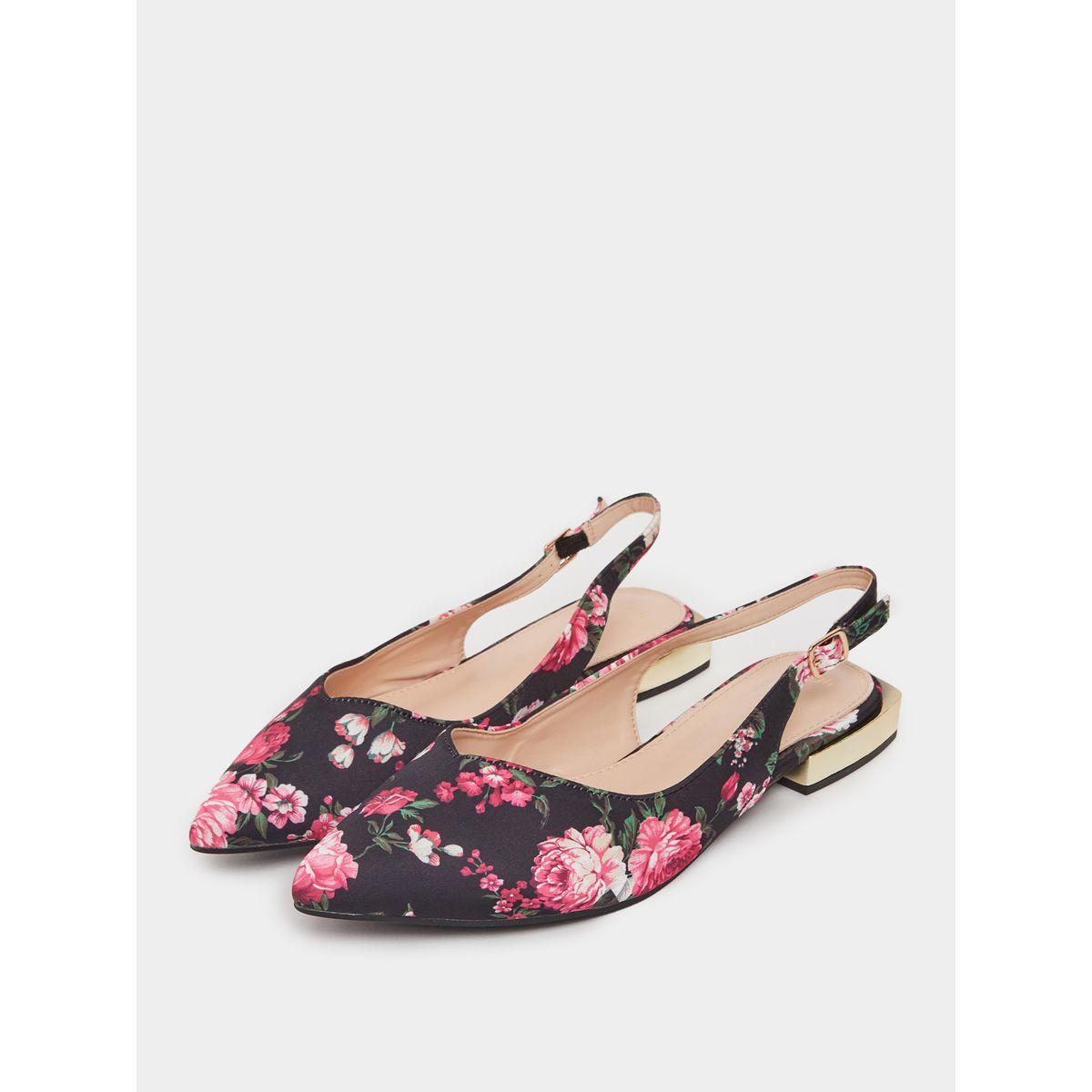 Styli Floral Print Pointed Toe Slingback Flat Shoes-women-shoes-loafersandmoccasins-image-2