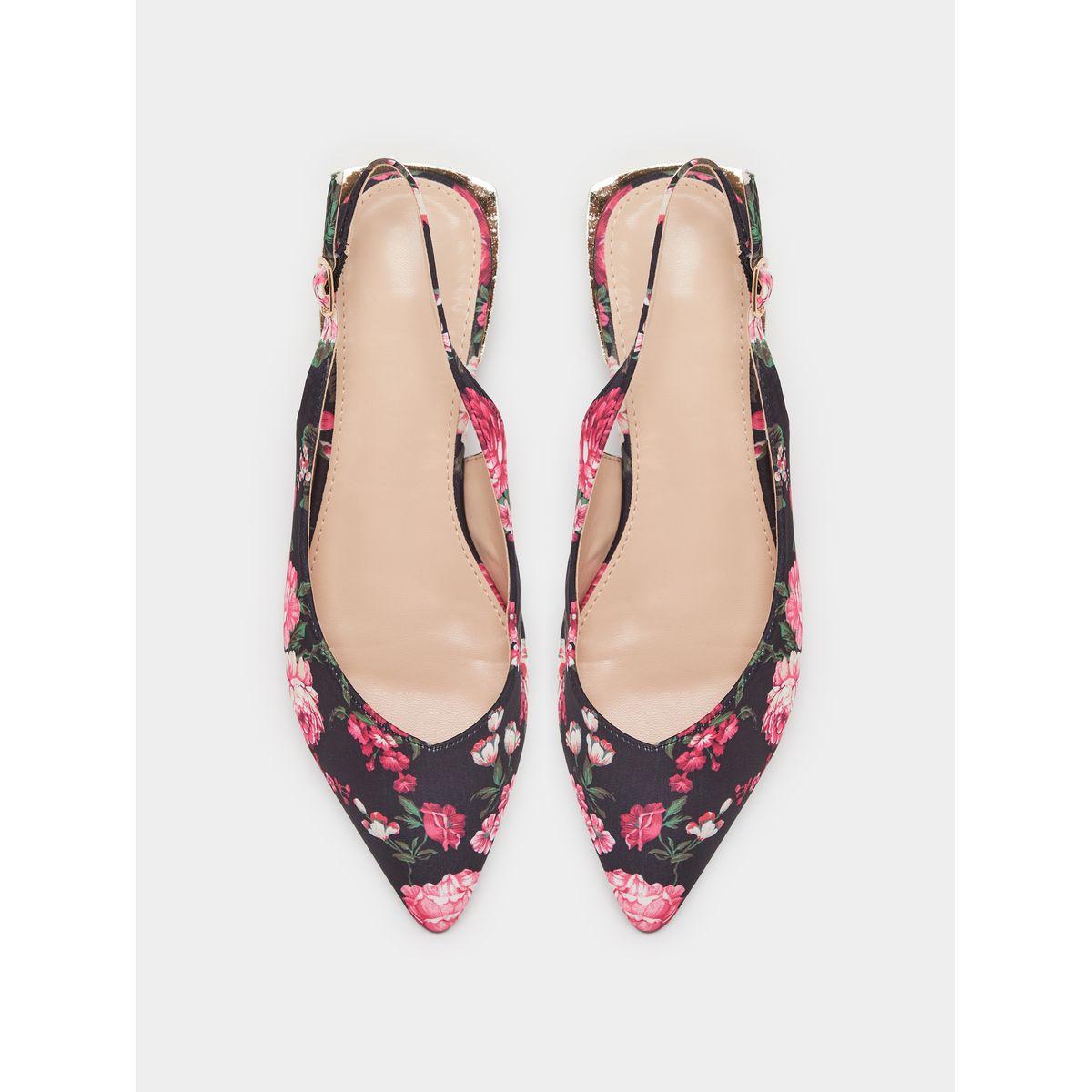 Styli Floral Print Pointed Toe Slingback Flat Shoes-women-shoes-loafersandmoccasins-image-5