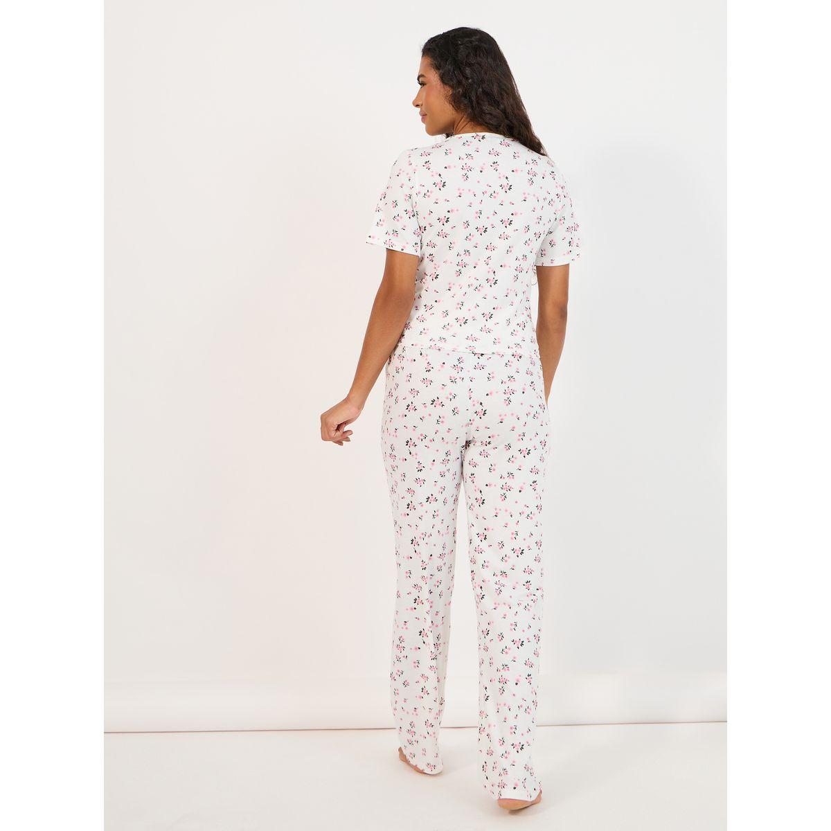 مجموعة من بنطال بيجاما مع تيشيرت مطبع بالكامل-women-clothing-nightwear-pyjamas-longsets-image-4