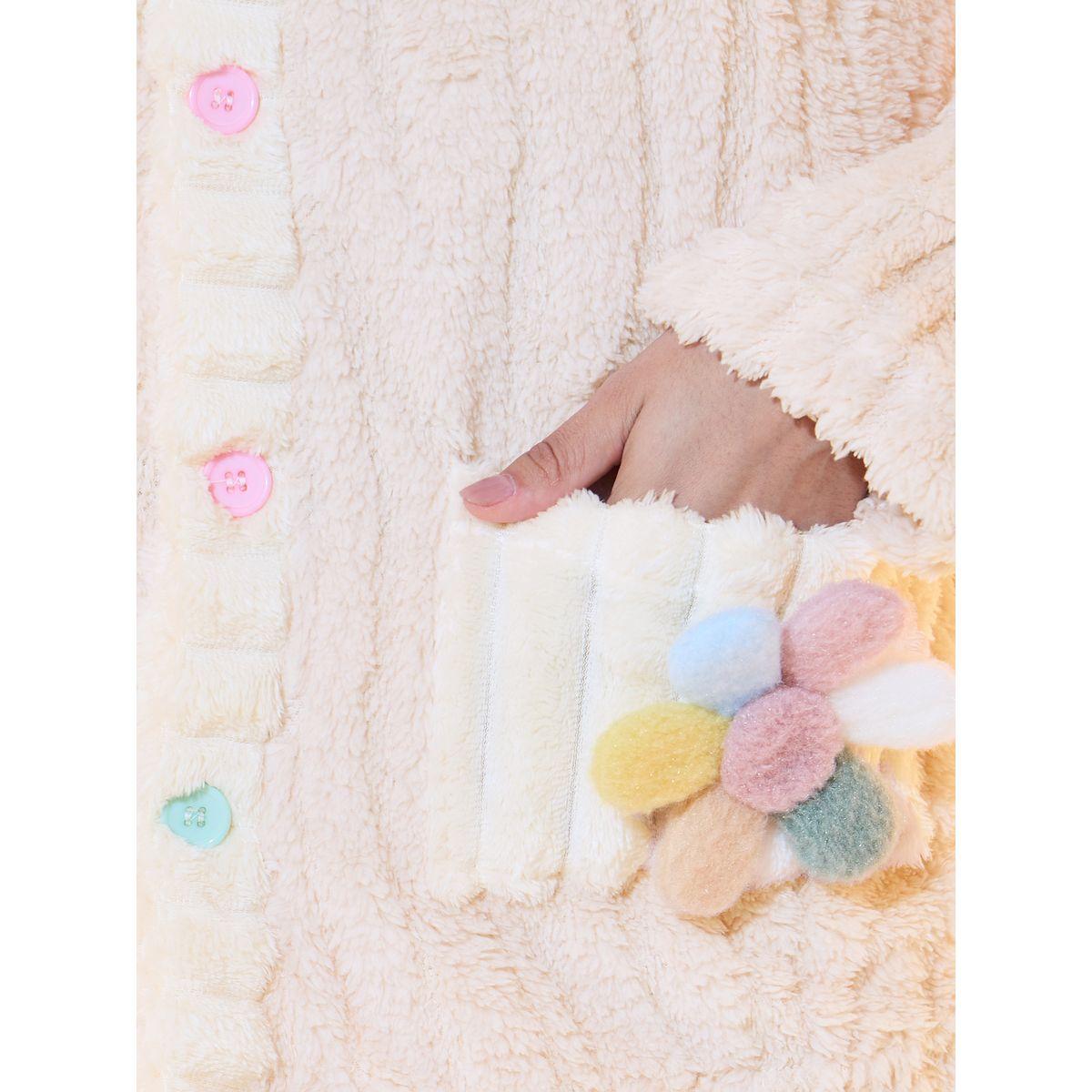 Styli Flower Patch Fleece Shirt & Pyjama Set-women-clothing-nightwear-pyjamas-longsets-image-3