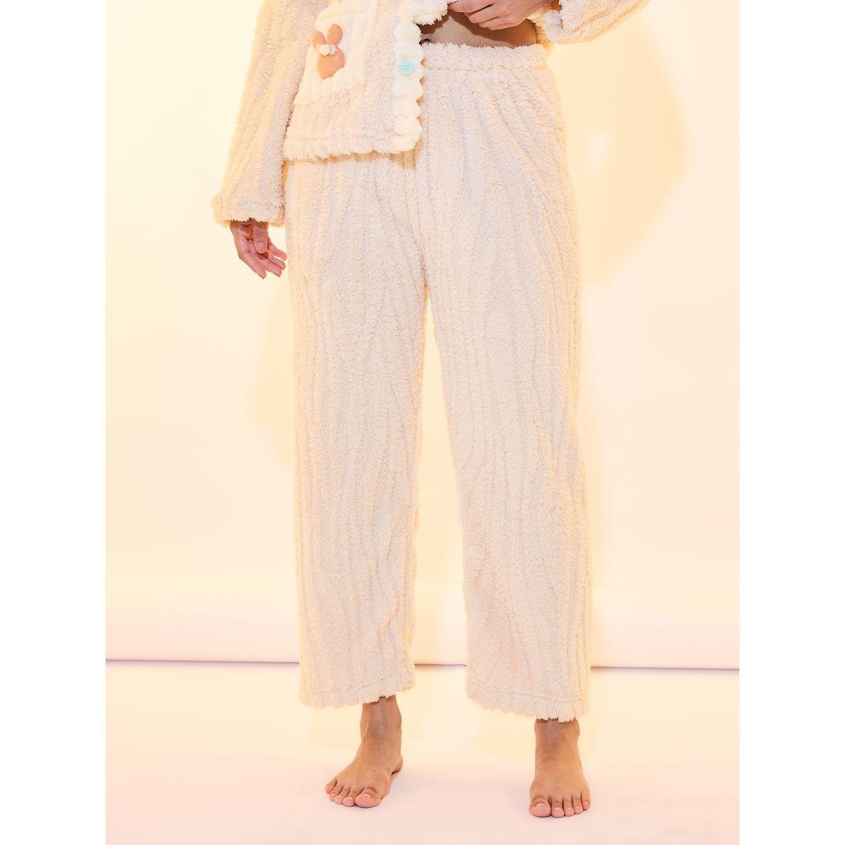 Styli Flower Patch Fleece Shirt & Pyjama Set-women-clothing-nightwear-pyjamas-longsets-image-5