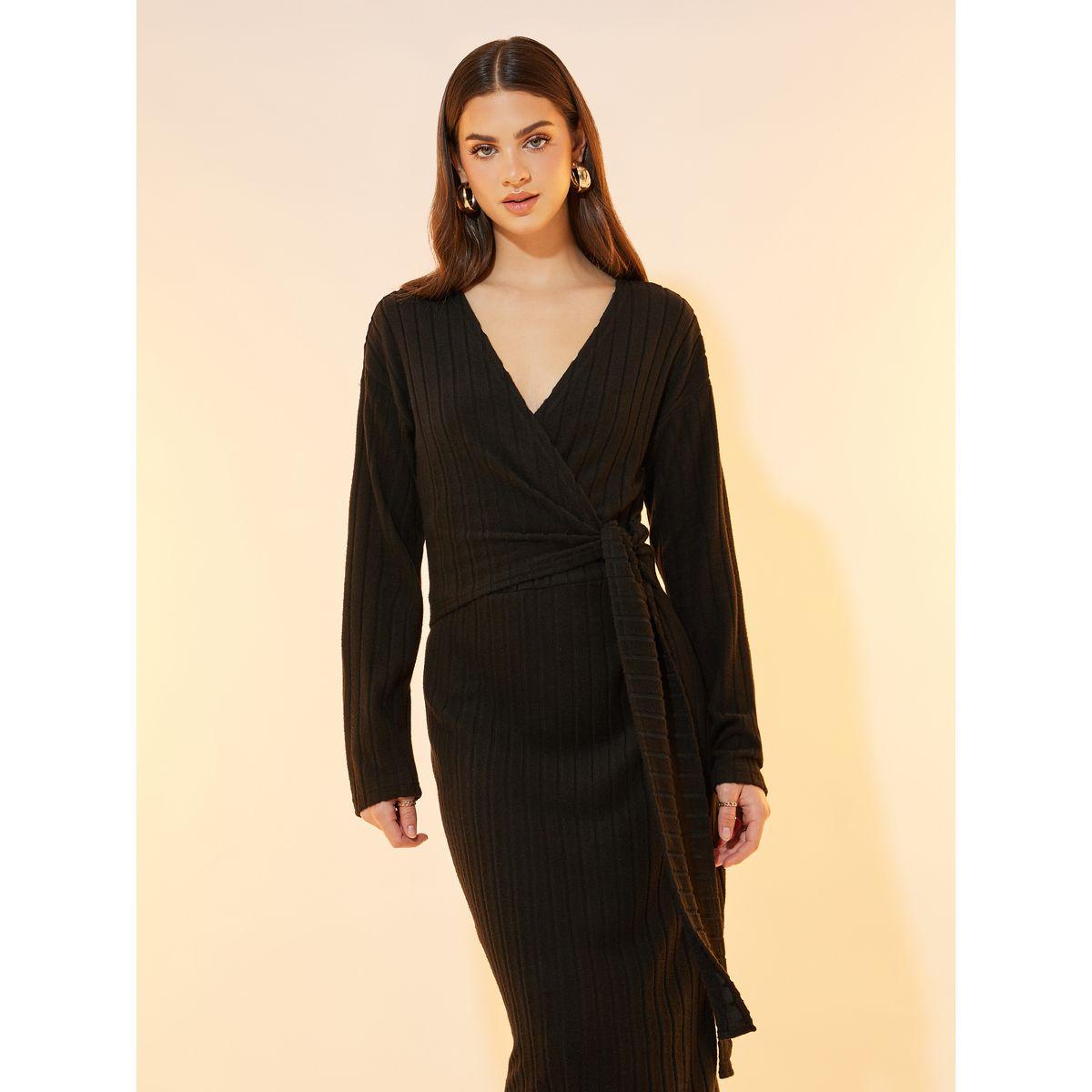 Take Two Textured Rib Knit Wrap Front Midi Dress-women-clothing-dresses-image-4
