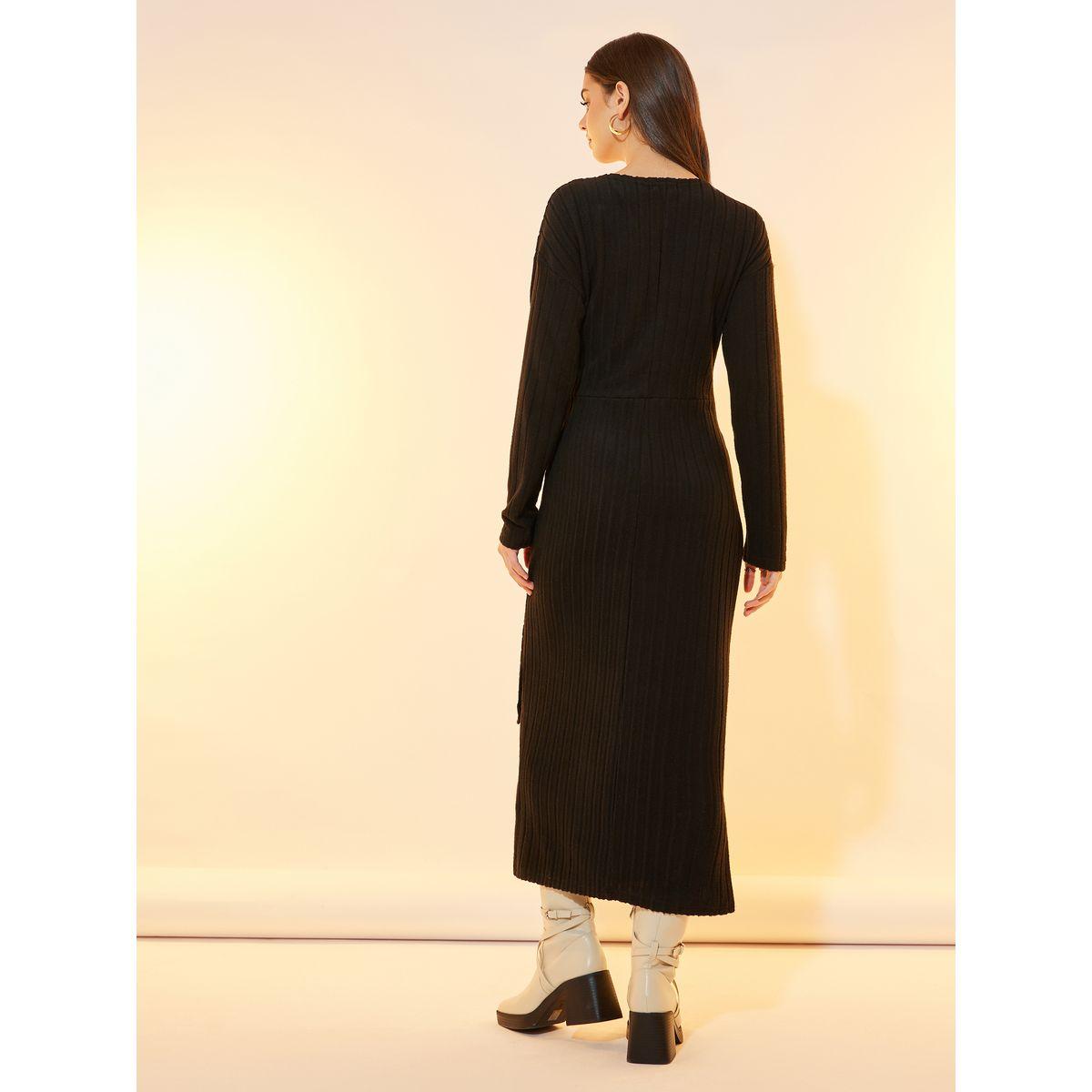 فستان ميدي بنمط لف وتفاصيل بارزة الملمس-women-clothing-dresses-image-6
