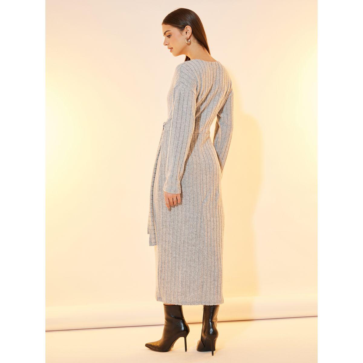 Take Two Textured Rib Knit Wrap Front Midi Dress-women-clothing-dresses-image-6