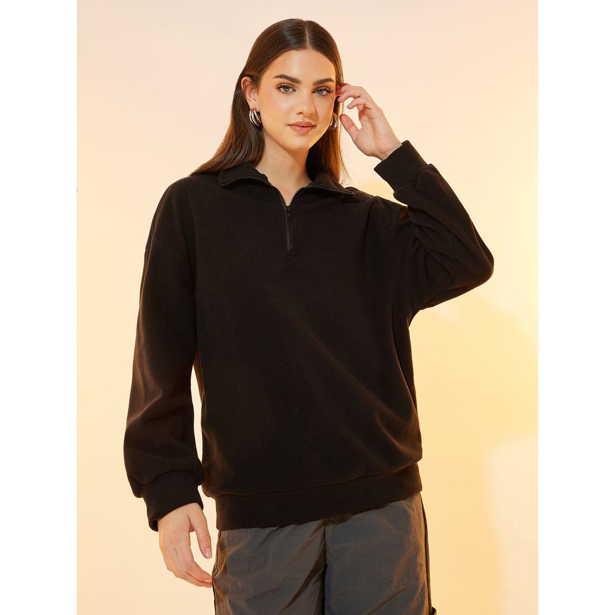 سويت شيرت فليس فضفاض بأكتاف منخفضة-women-winterwear-hoodiesandsweatshirts-sweatshirts-image-1