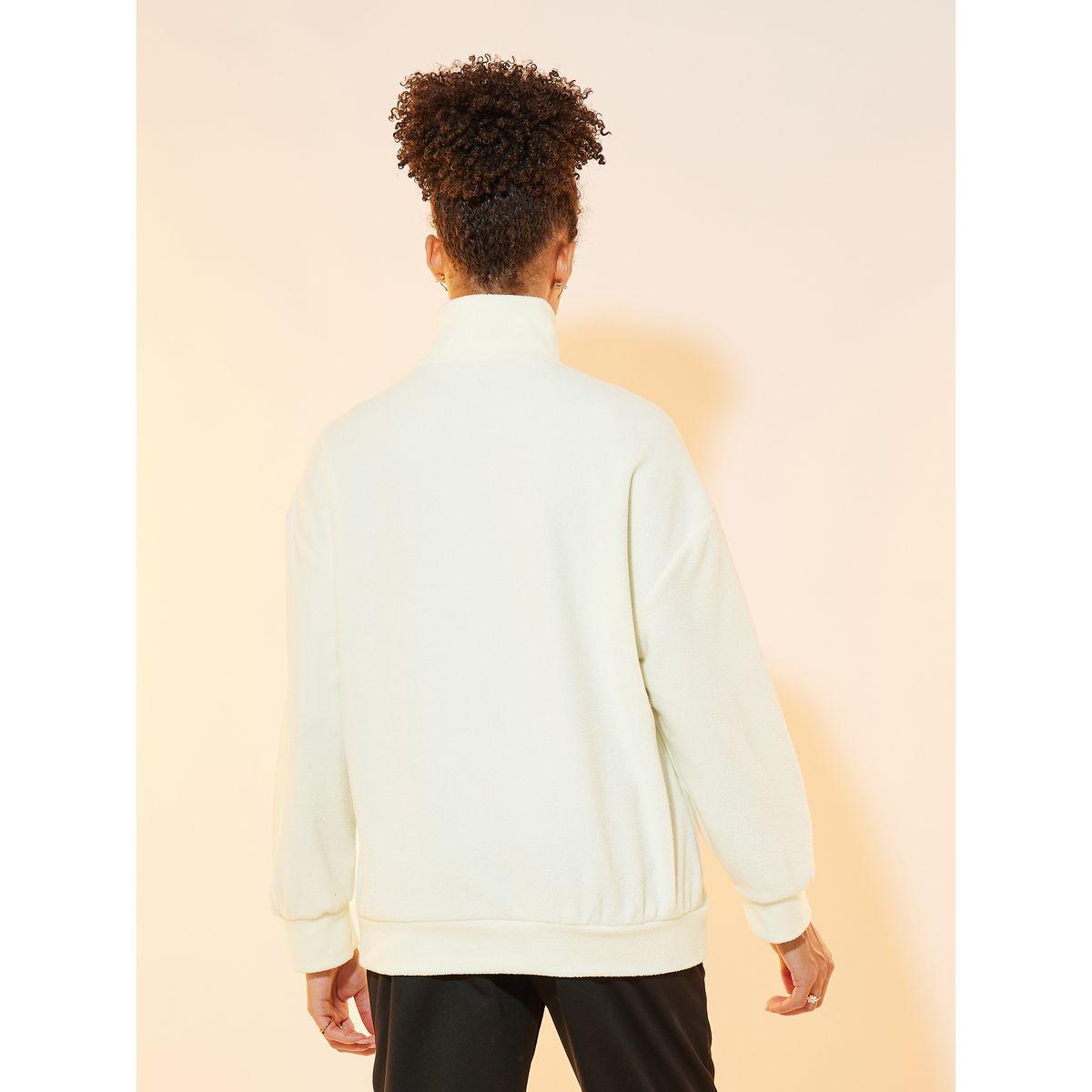 Styli Oversized Fleece Sweatshirt with Dropped Shoulder-women-winterwear-hoodiesandsweatshirts-sweatshirts-image-4