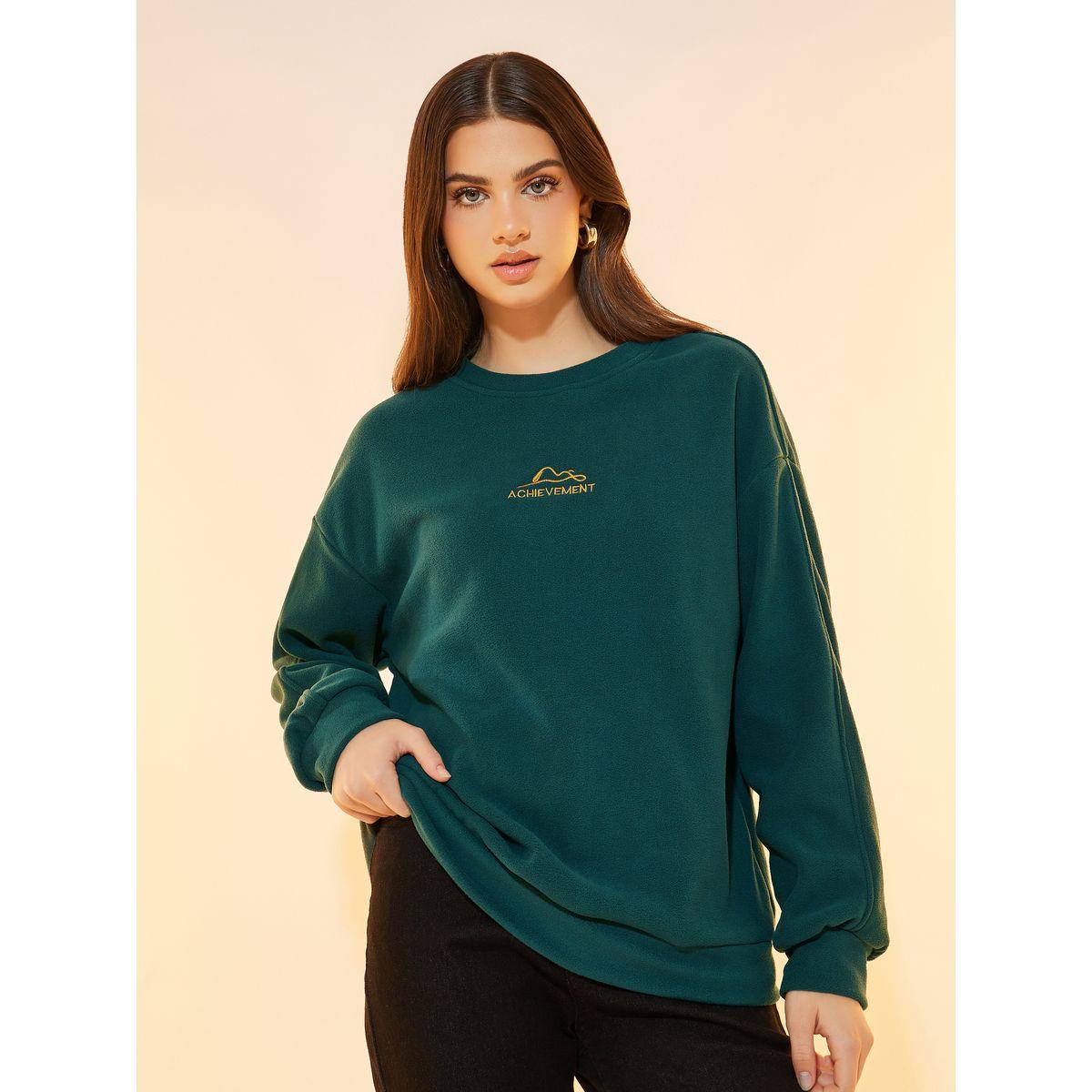 Styli Embroidered Slogan Detail Oversized Sweatshirt-women-winterwear-hoodiesandsweatshirts-sweatshirts-image-1