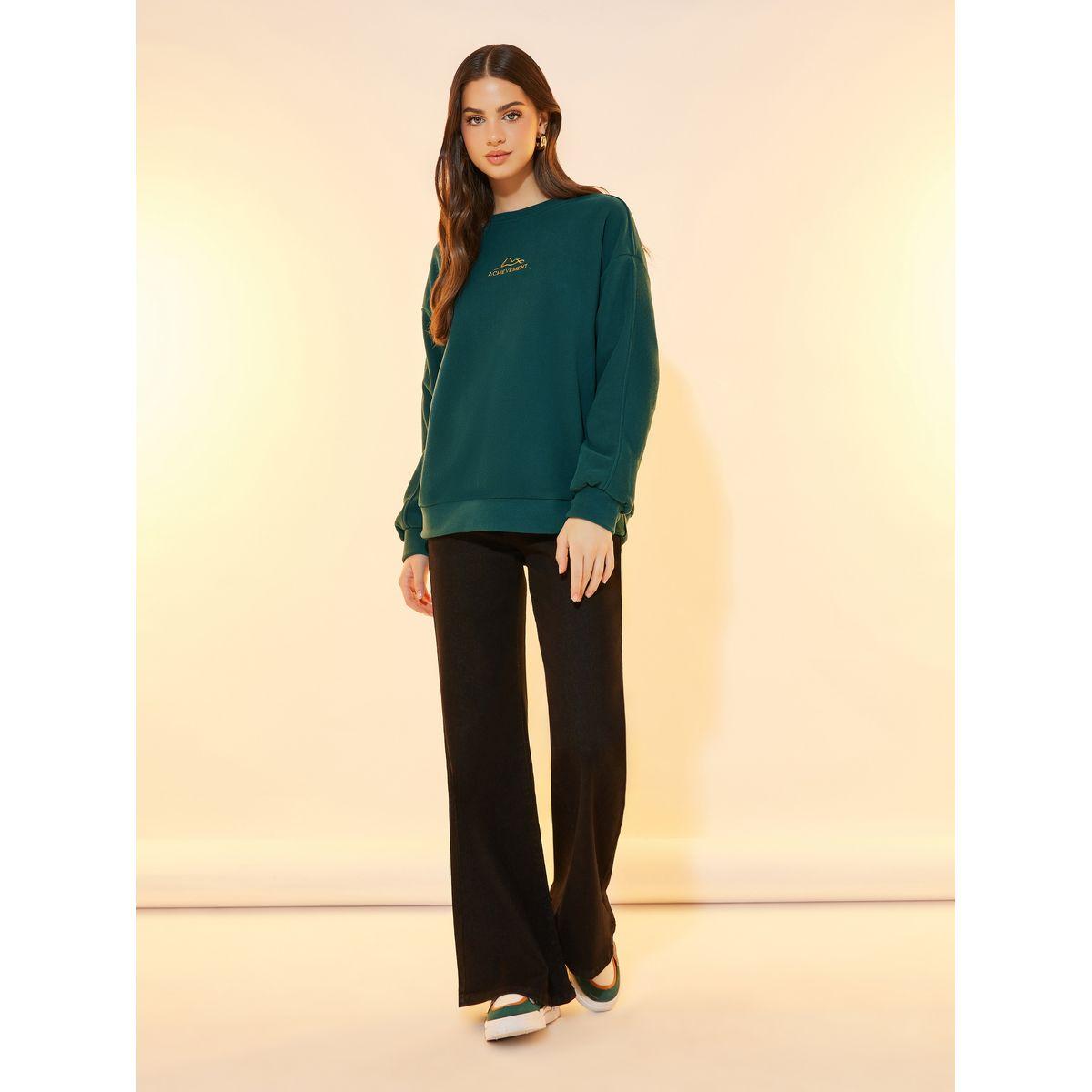 Styli Embroidered Slogan Detail Oversized Sweatshirt-women-winterwear-hoodiesandsweatshirts-sweatshirts-image-2