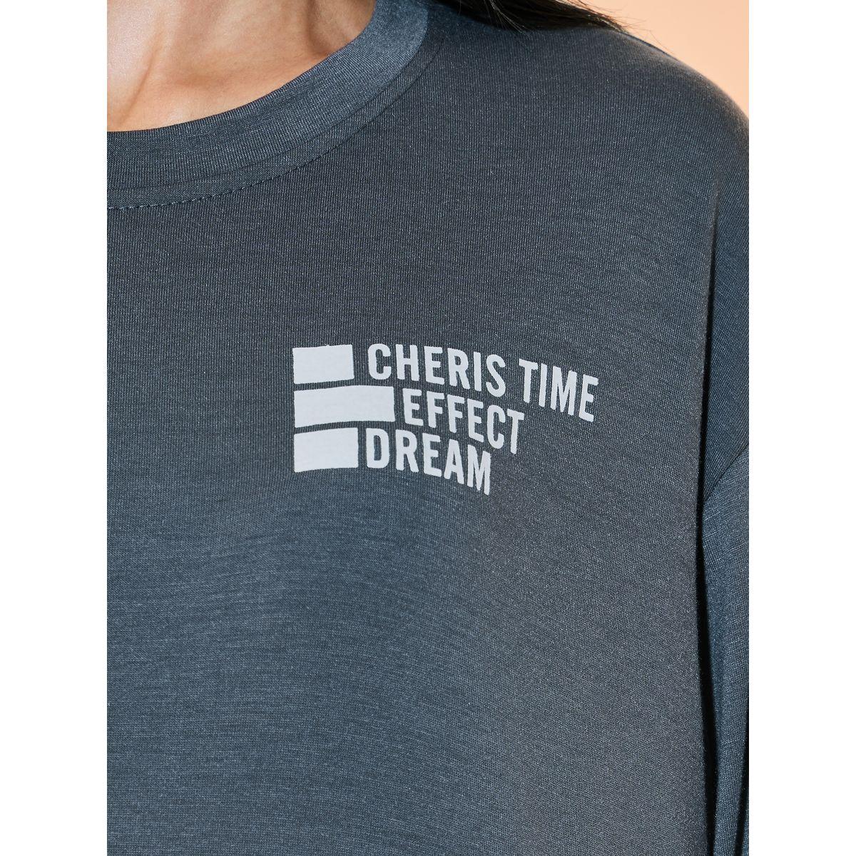 تيشيرت فضفاض مطبع بطبعة كتابة-women-clothing-tshirts-image-3