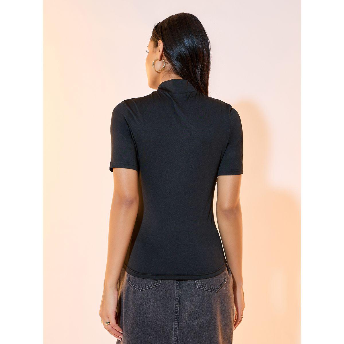 تيشيرت بياقة عالية وأكمام قصيرة-women-clothing-tshirts-image-1