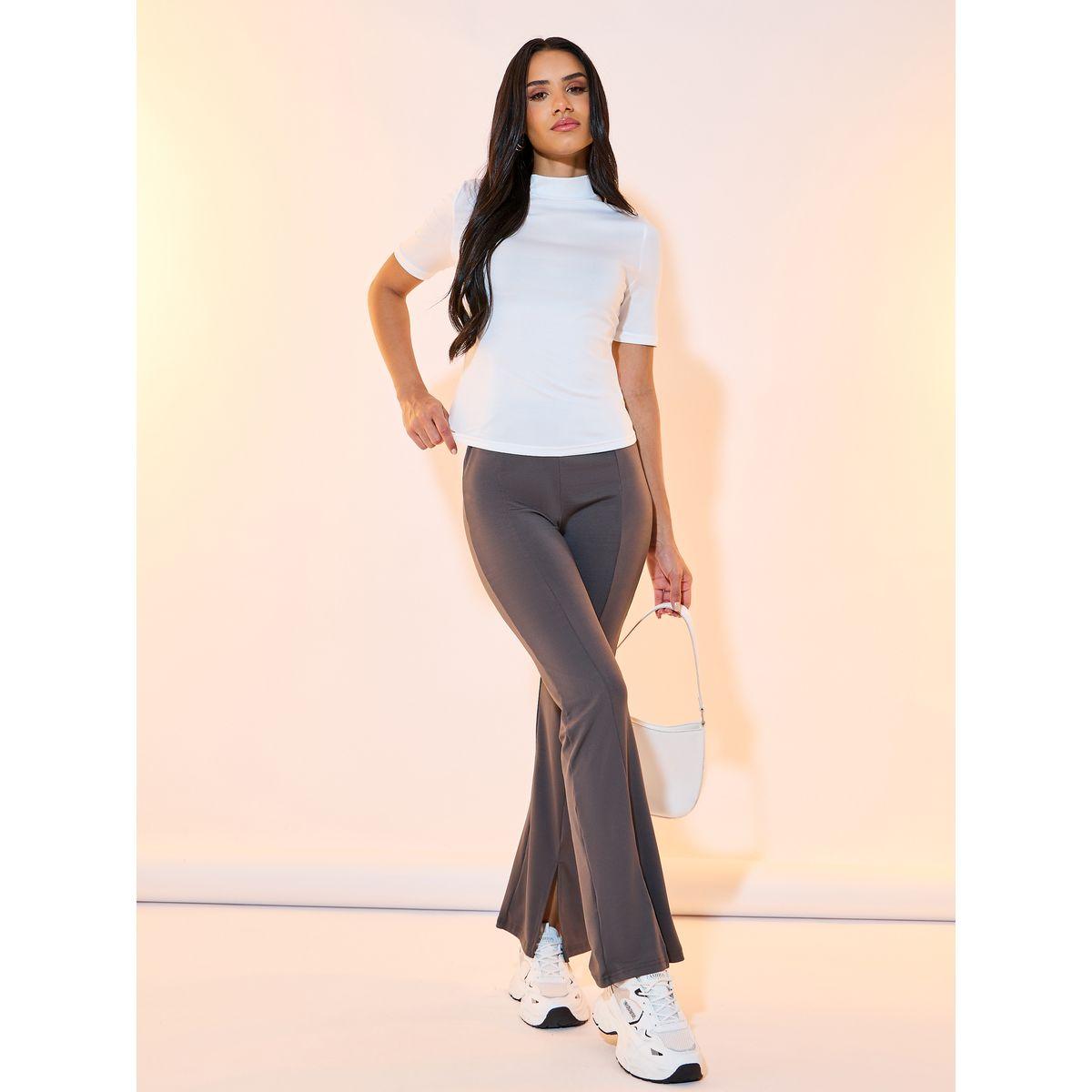 تيشيرت بياقة عالية وأكمام قصيرة-women-clothing-tshirts-image-3