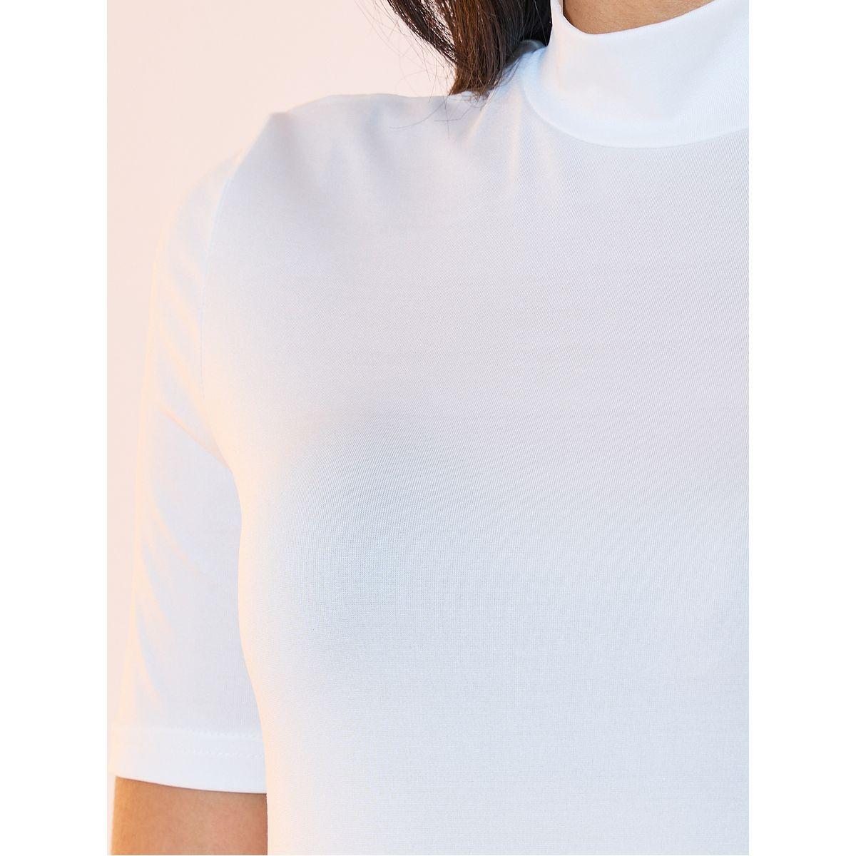 تيشيرت بياقة عالية وأكمام قصيرة-women-clothing-tshirts-image-2