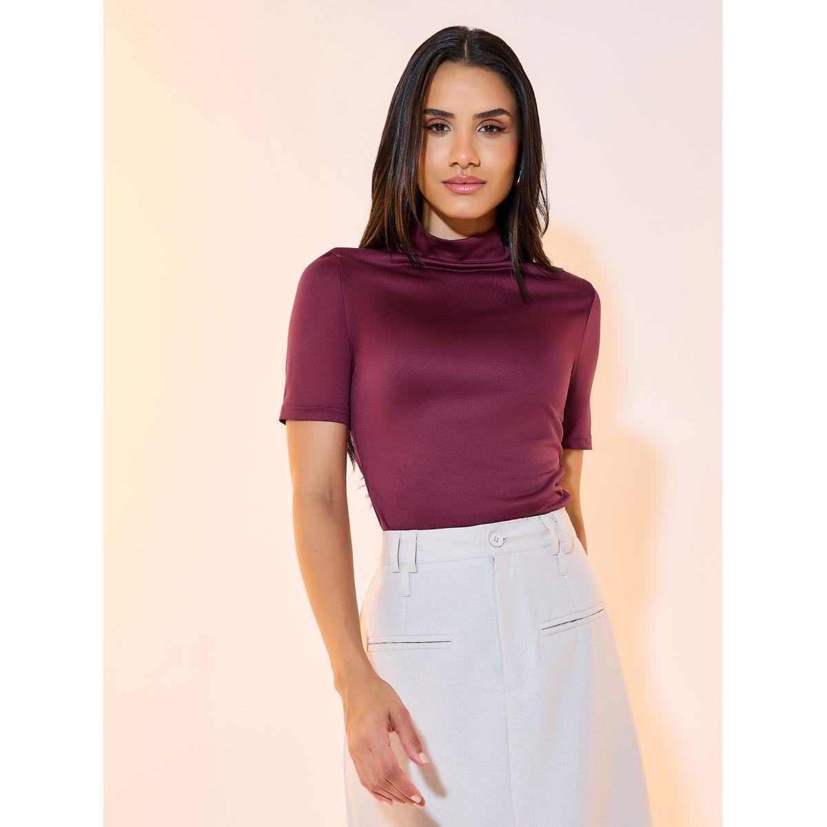 Styli Fitted High Neck Plain T-Shirt-women-clothing-tshirts-image-2