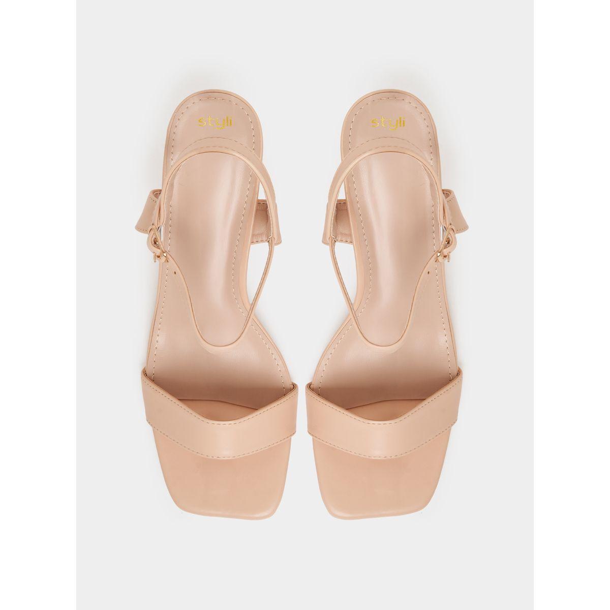Styli Slim Strap Block Heel Sandals-women-shoes-heels-image-6