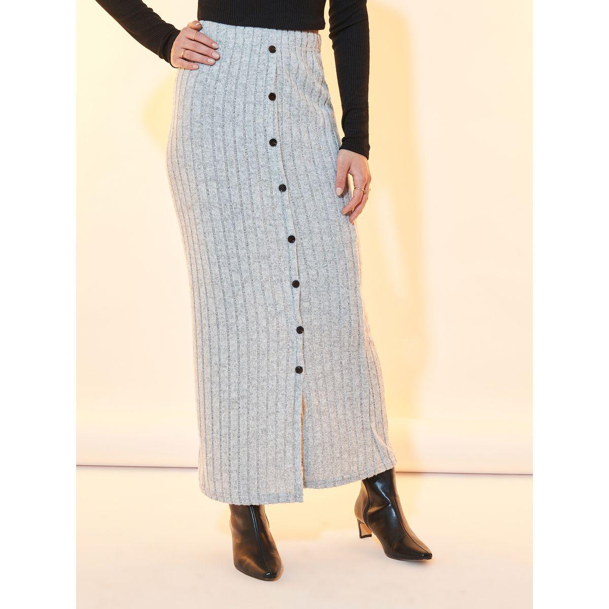 تنورة طويلة محبوكة مع أزرار-women-clothing-bottoms-skirts-image-2