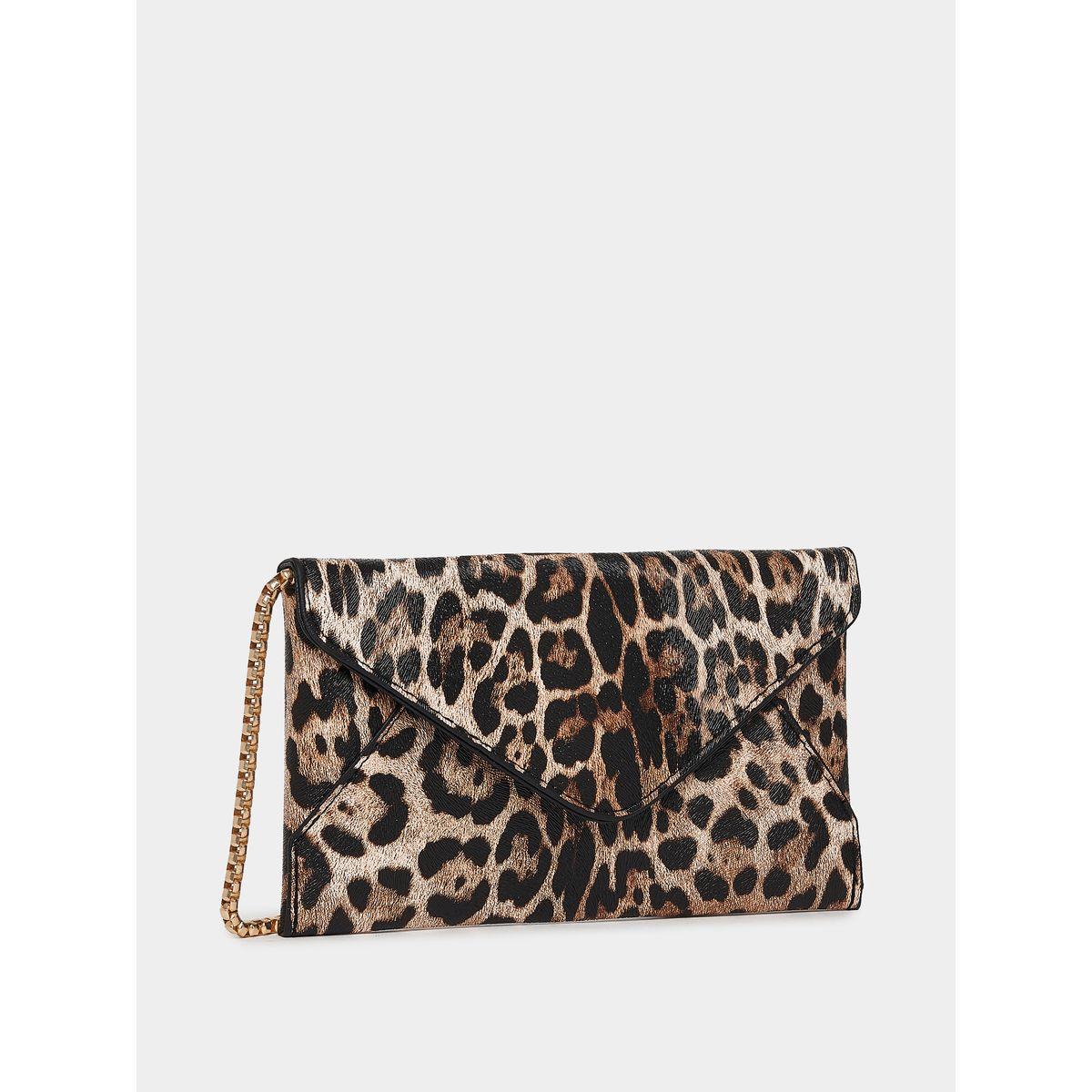 Styli Leopard Print Clutch with Chain Strap-women-bagsandwallets-handbags-image-1