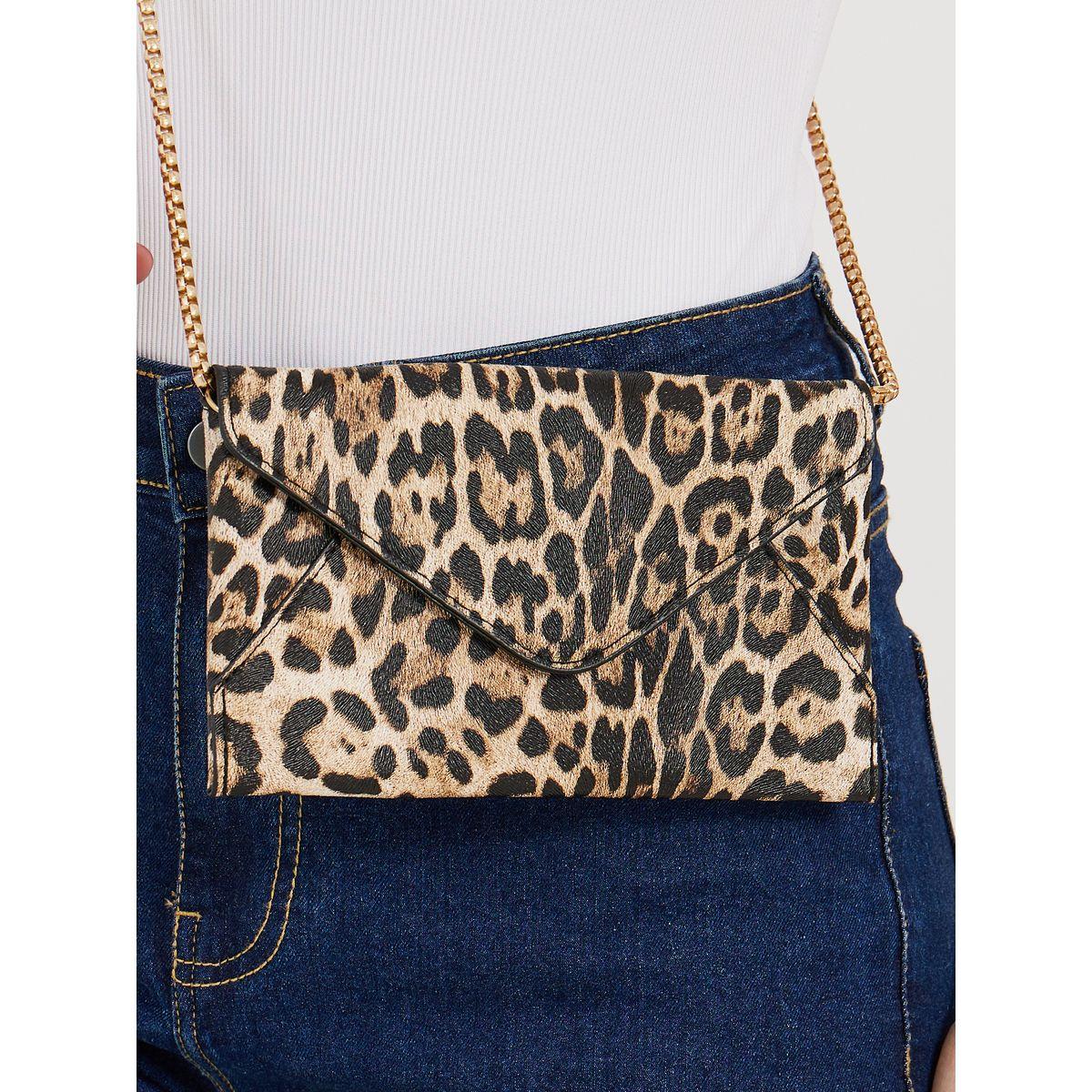 Styli Leopard Print Clutch with Chain Strap-women-bagsandwallets-handbags-image-4