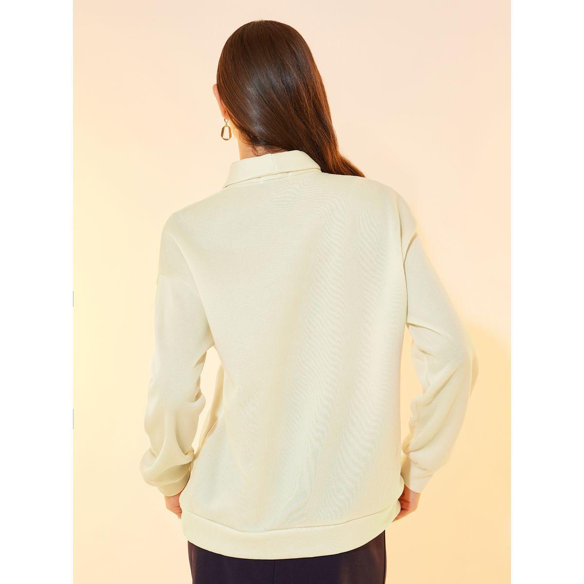 Styli Solid Lapel Neck Long Sleeve Sweatshirt-women-winterwear-hoodiesandsweatshirts-sweatshirts-image-4