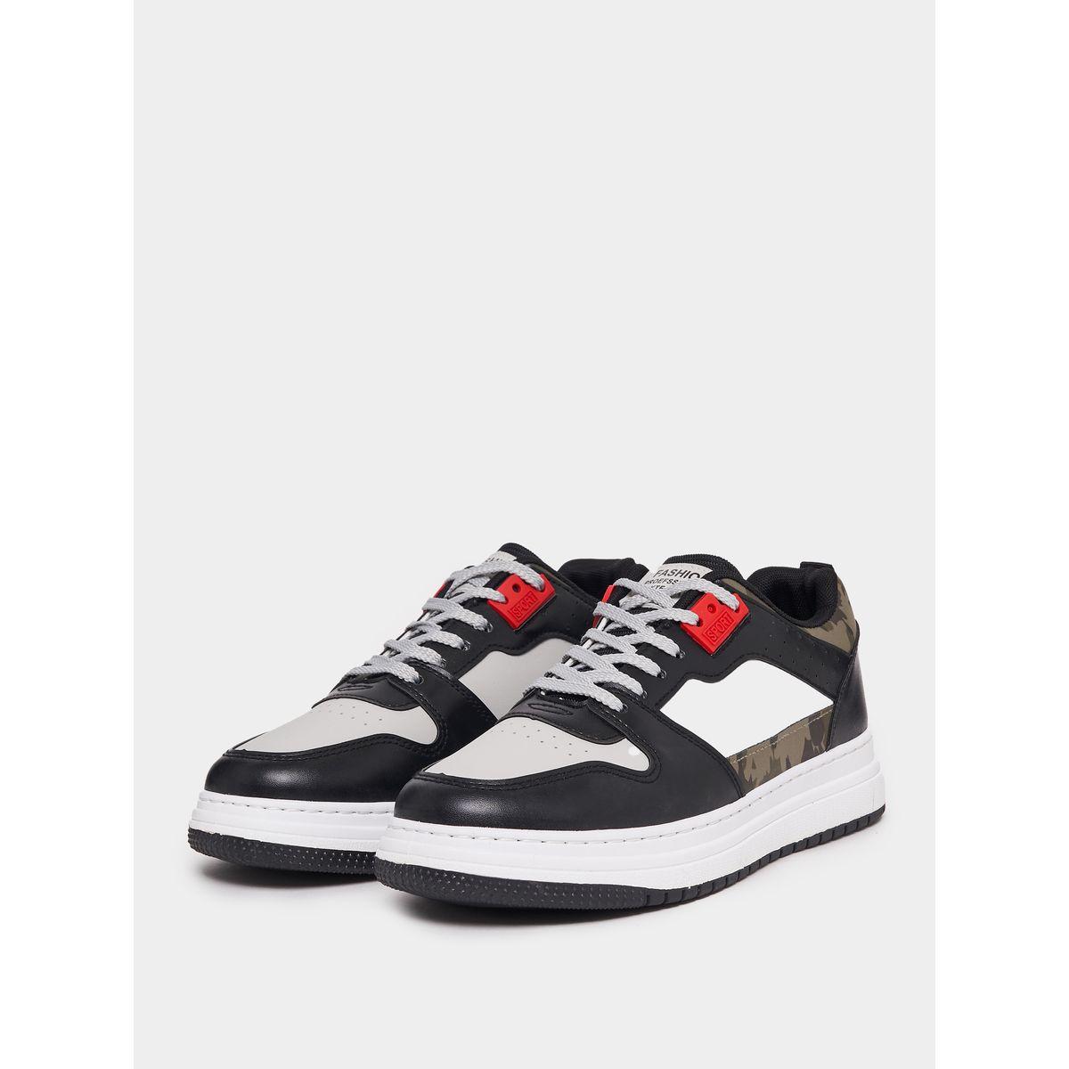 Styli Color Block Camo Print Lace Up Sneakers-men-shoes-sneakers-image-2