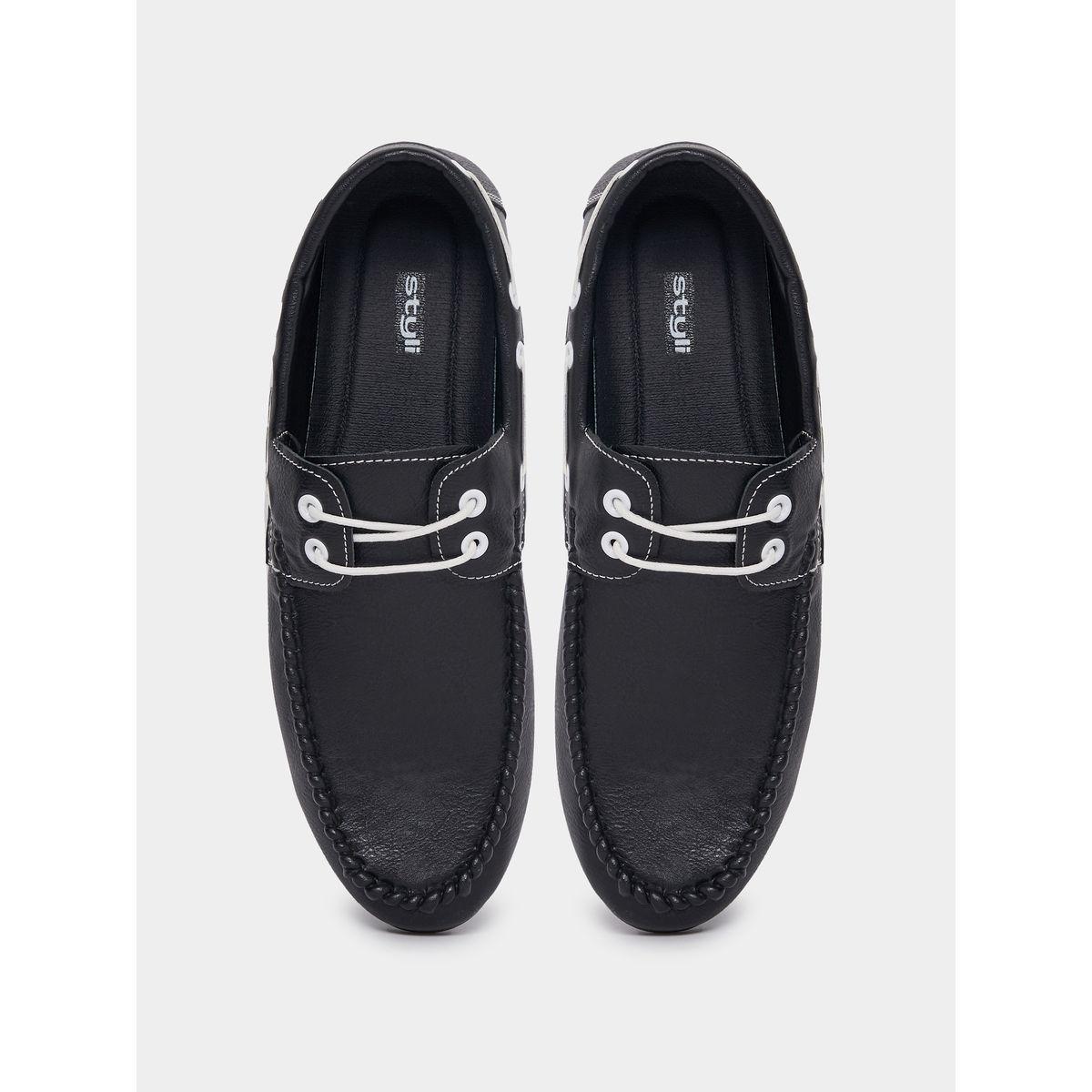 Styli Lace Detail Slip On Loafers-men-shoes-formalshoes-image-5
