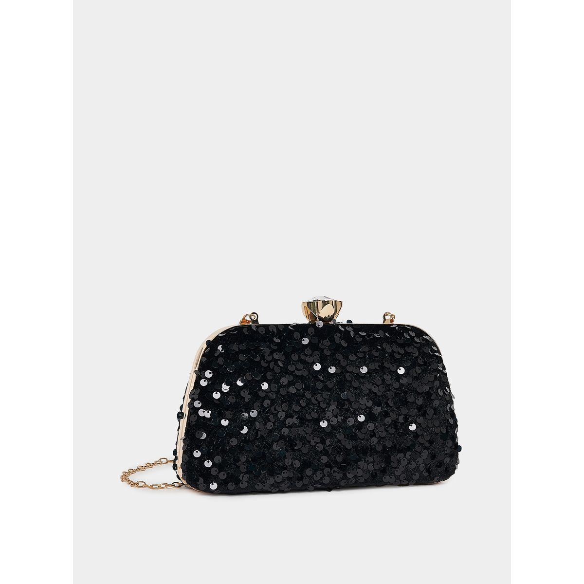 Styli Sequined Embellished Clutch with Chain Strap-women-bagsandwallets-handbags-image-1