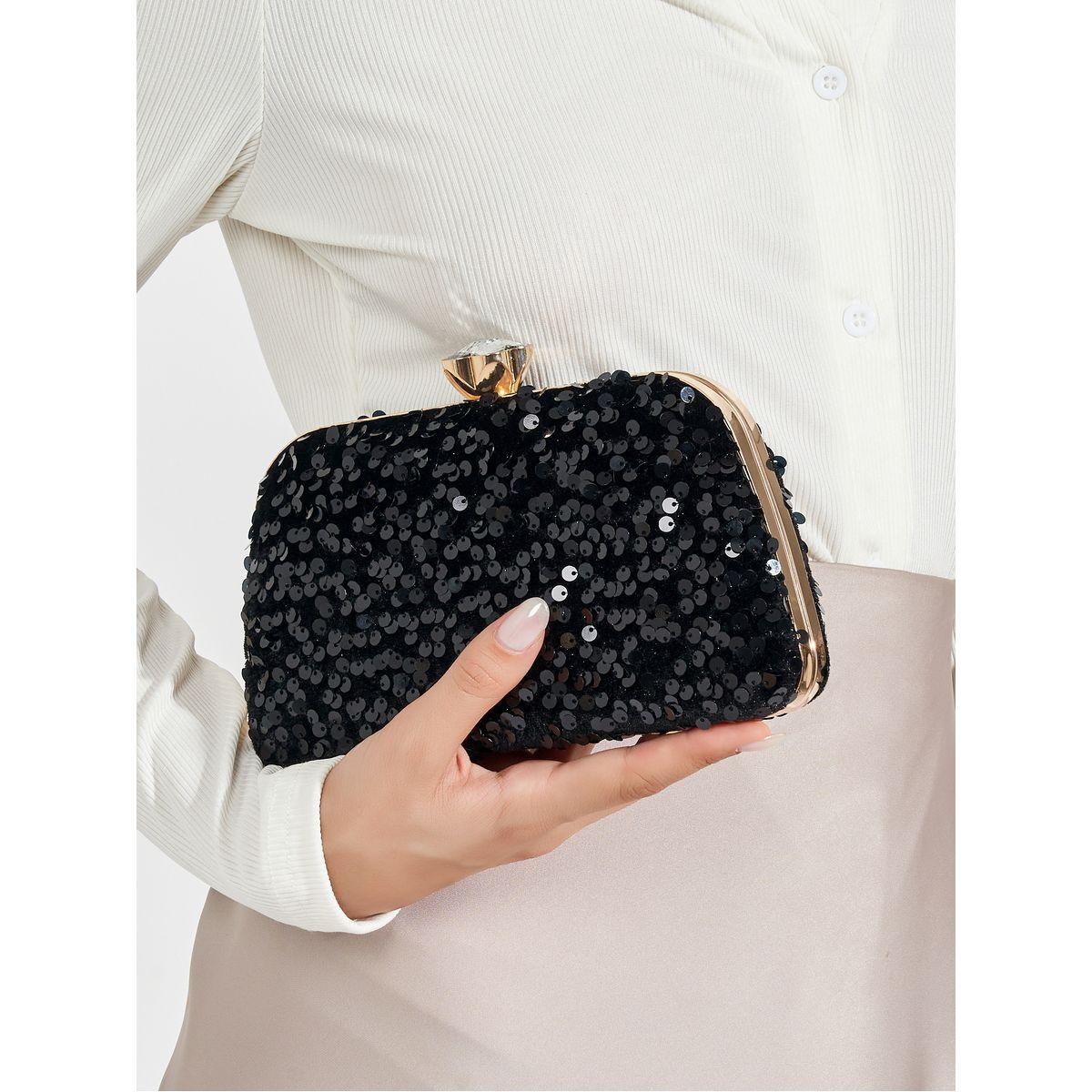 Styli Sequined Embellished Clutch with Chain Strap-women-bagsandwallets-handbags-image-3