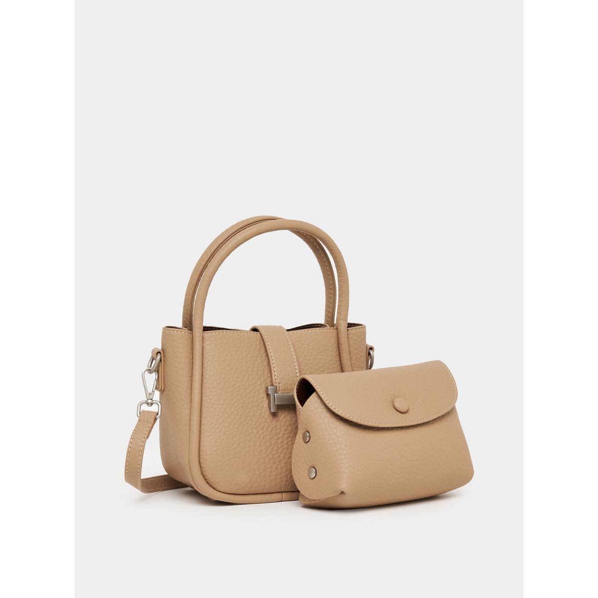 Styli Solid Handbag with Top Handle & Adjustable Strap-women-bagsandwallets-handbags-image-1