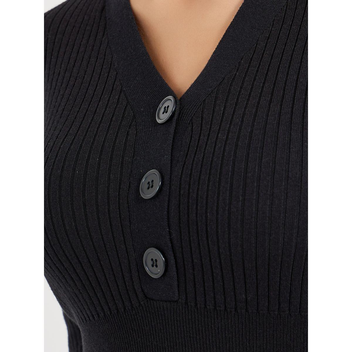 فستان مضلع بطول الركبة مع أزرار-women-clothing-dresses-image-3