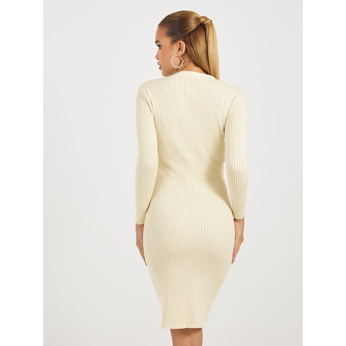 فستان مضلع بطول الركبة مع أزرار-women-clothing-dresses-image-4