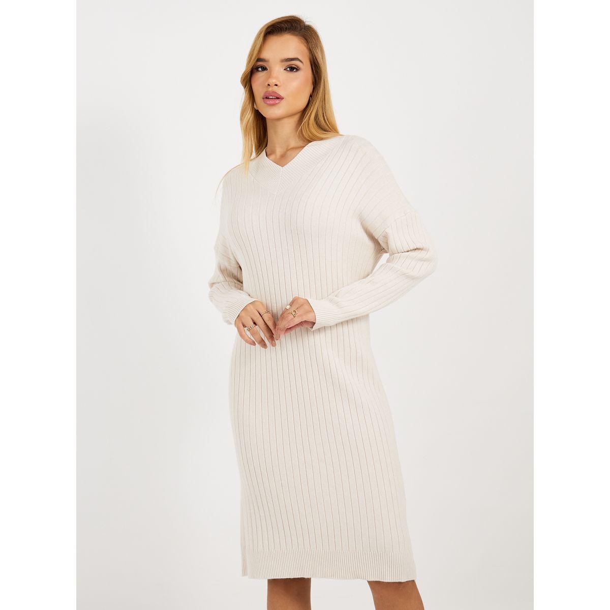 Styli Ribbed Knit V Neck Sweater Midi Dress-women-clothing-dresses-image-6
