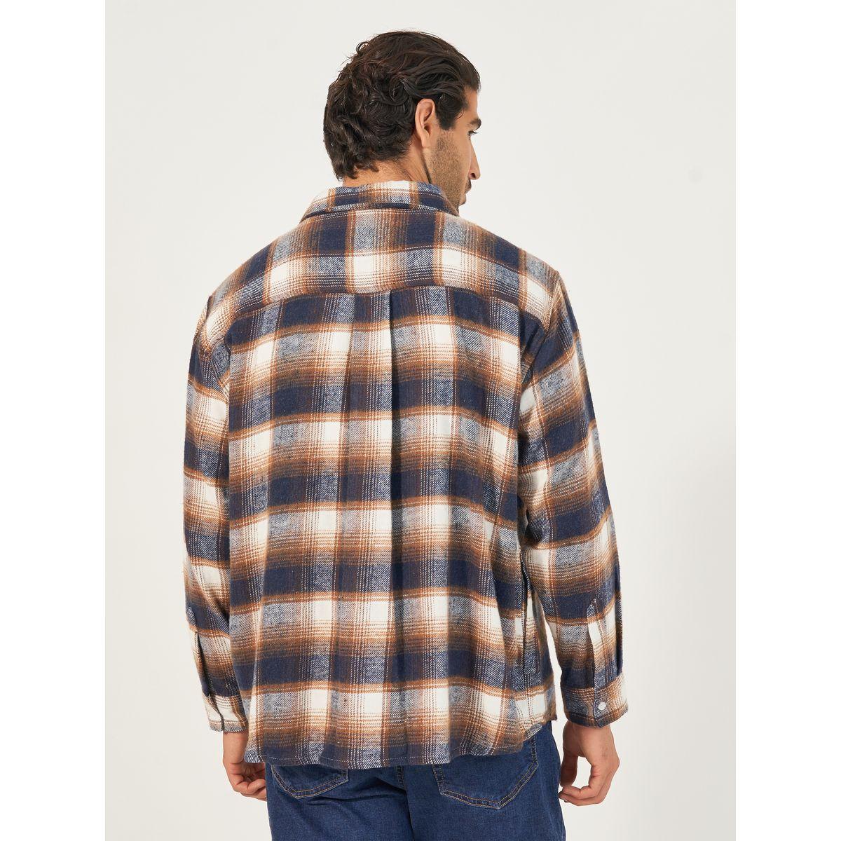 Styli Campfire Brushed Flannel Checkered Oversized Shirt-men-clothing-shirts-image-4