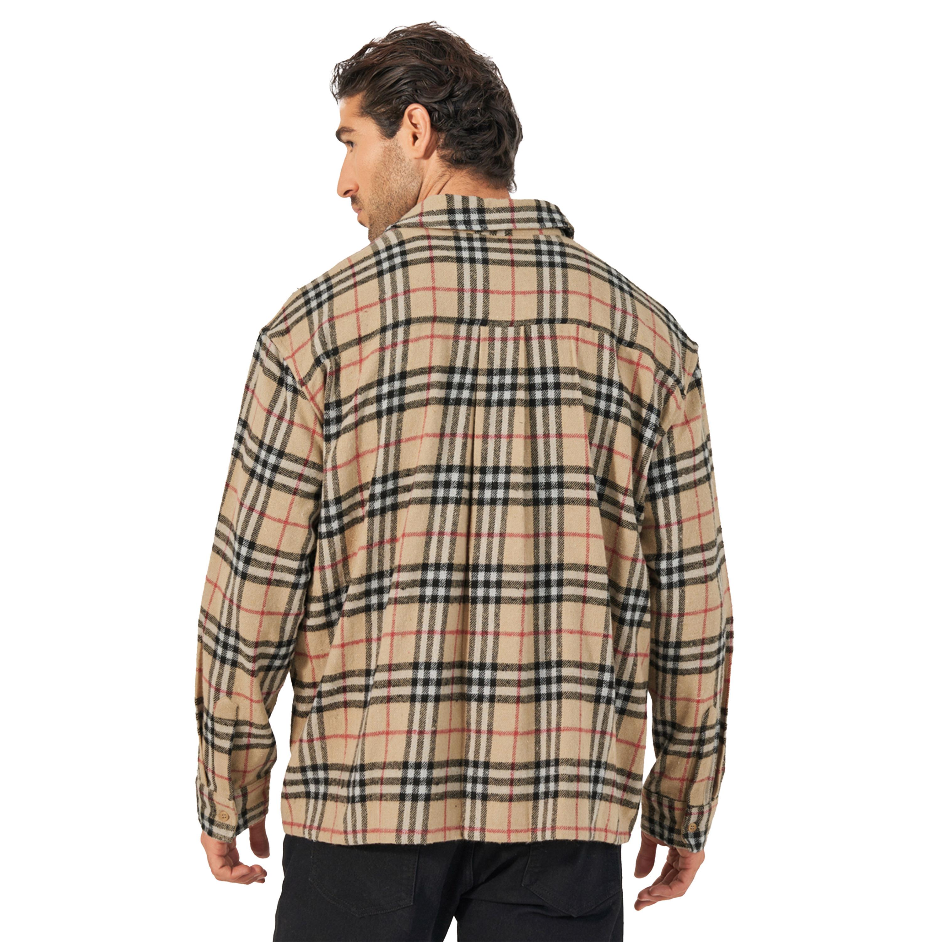 Styli Checked Button-Down Regular Flannel Shirt-men-clothing-shirts-image-4