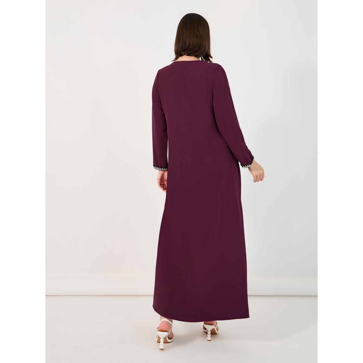 جلابية بتفاصيل محزوزة وشُرّابة-women-arabicclothing-jalabiyas-image-6