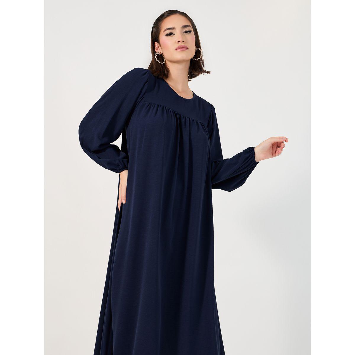Styli Plain Round Neck Jalabiya-women-arabicclothing-jalabiyas-image-5