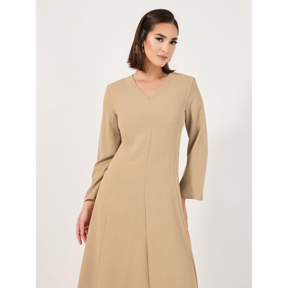 Styli Tie-Up Back Detail Pompom Edge Jalabiya-women-arabicclothing-jalabiyas-image-2