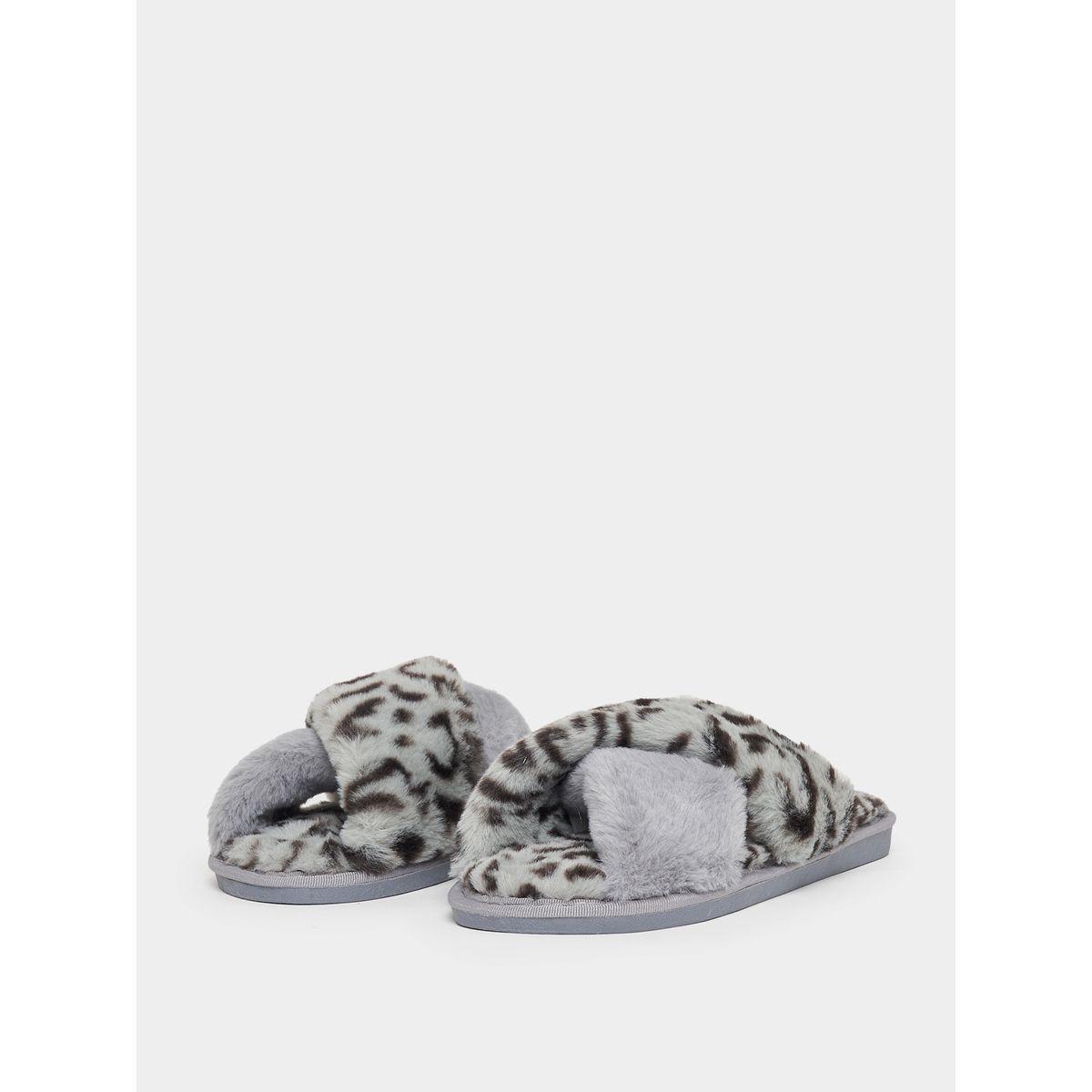 Styli Animal Print Fluffy Bedroom Slippers-women-shoes-bedroomslippers-image-2
