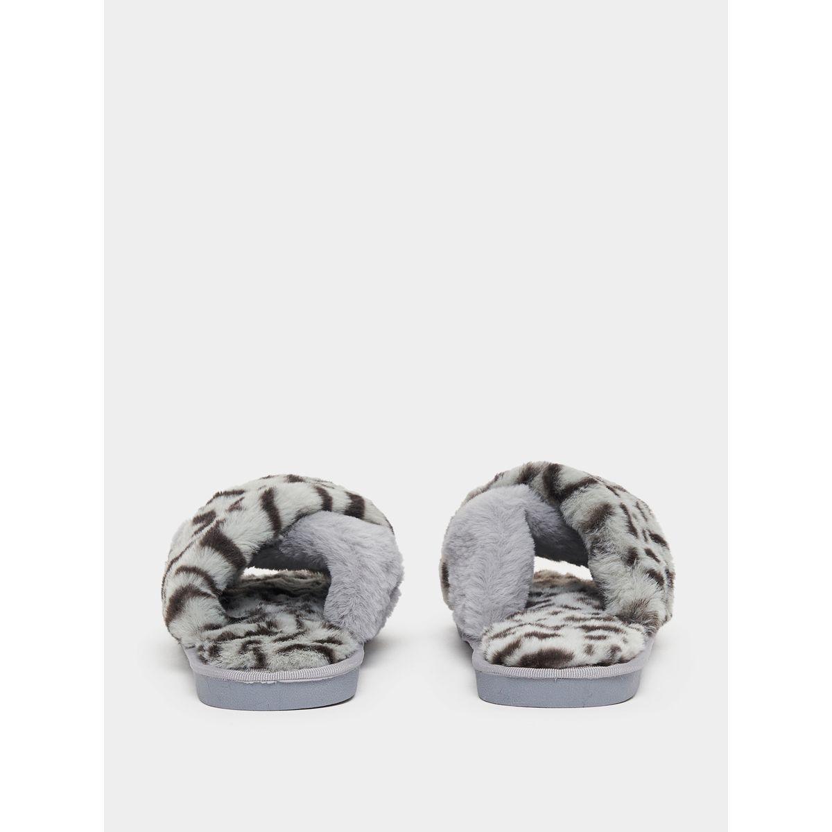 Styli Animal Print Fluffy Bedroom Slippers-women-shoes-bedroomslippers-image-3