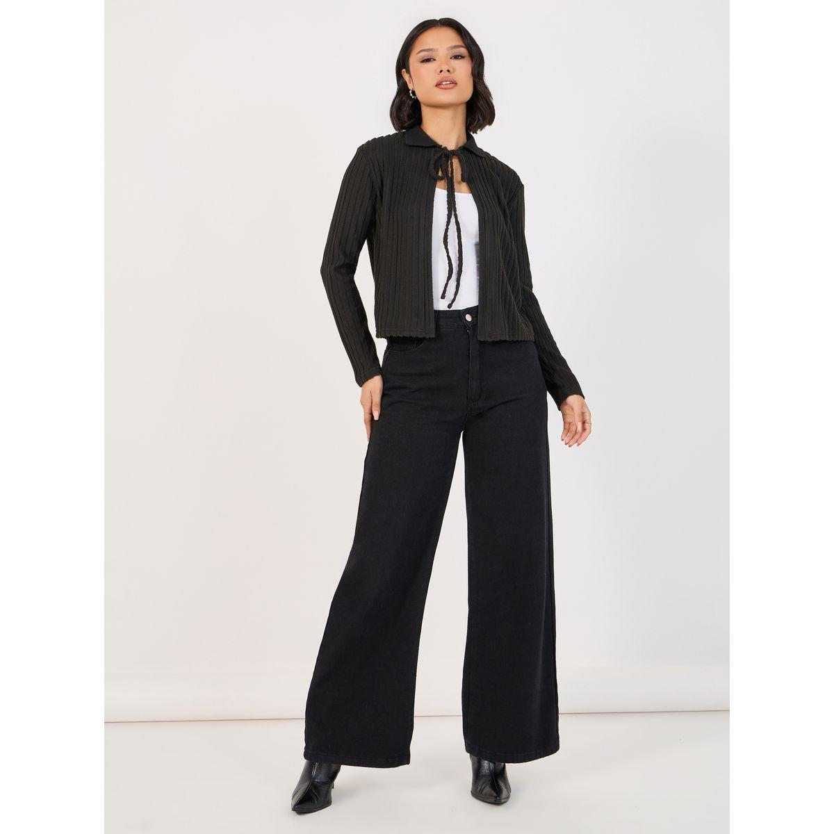 Styli Tie-Up Neck Ribbed Knit Top-women-clothing-shirtsandblouses-blouses-image-2