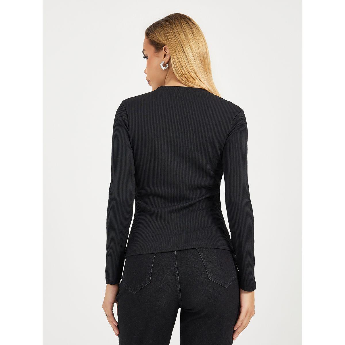 Styli Ribbed Knit Top with Contrast Bow Detail-women-clothing-shirtsandblouses-blouses-image-5