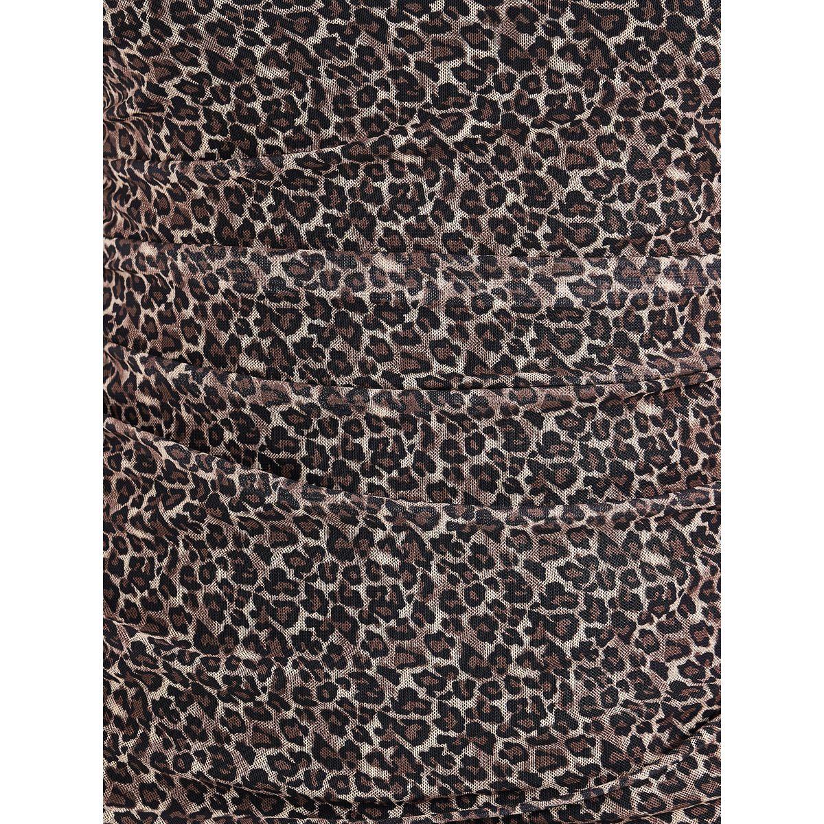 Styli Animal Print Mesh Insert Knit Top-women-clothing-shirtsandblouses-blouses-image-3
