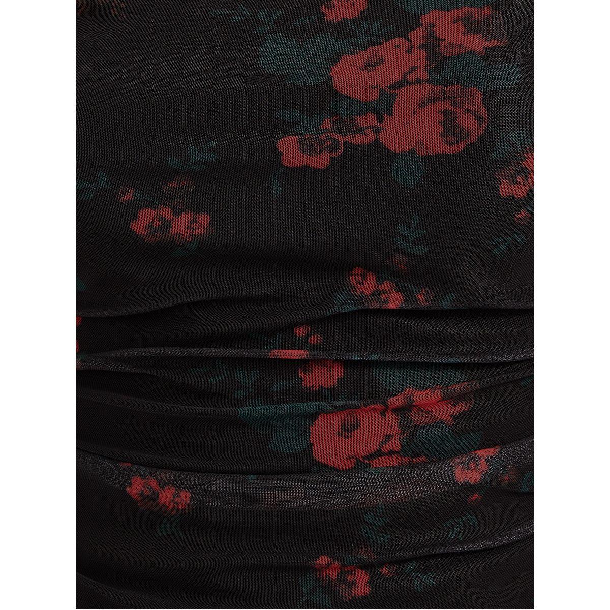 Styli Floral Print Mesh Insert Knit Top-women-clothing-shirtsandblouses-blouses-image-4