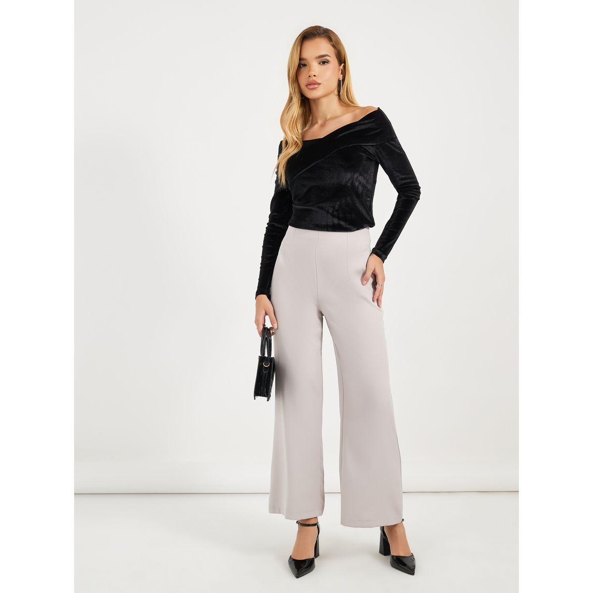 Styli Off Shoulder Neck Velvet Knit Top-women-clothing-tshirts-image-3