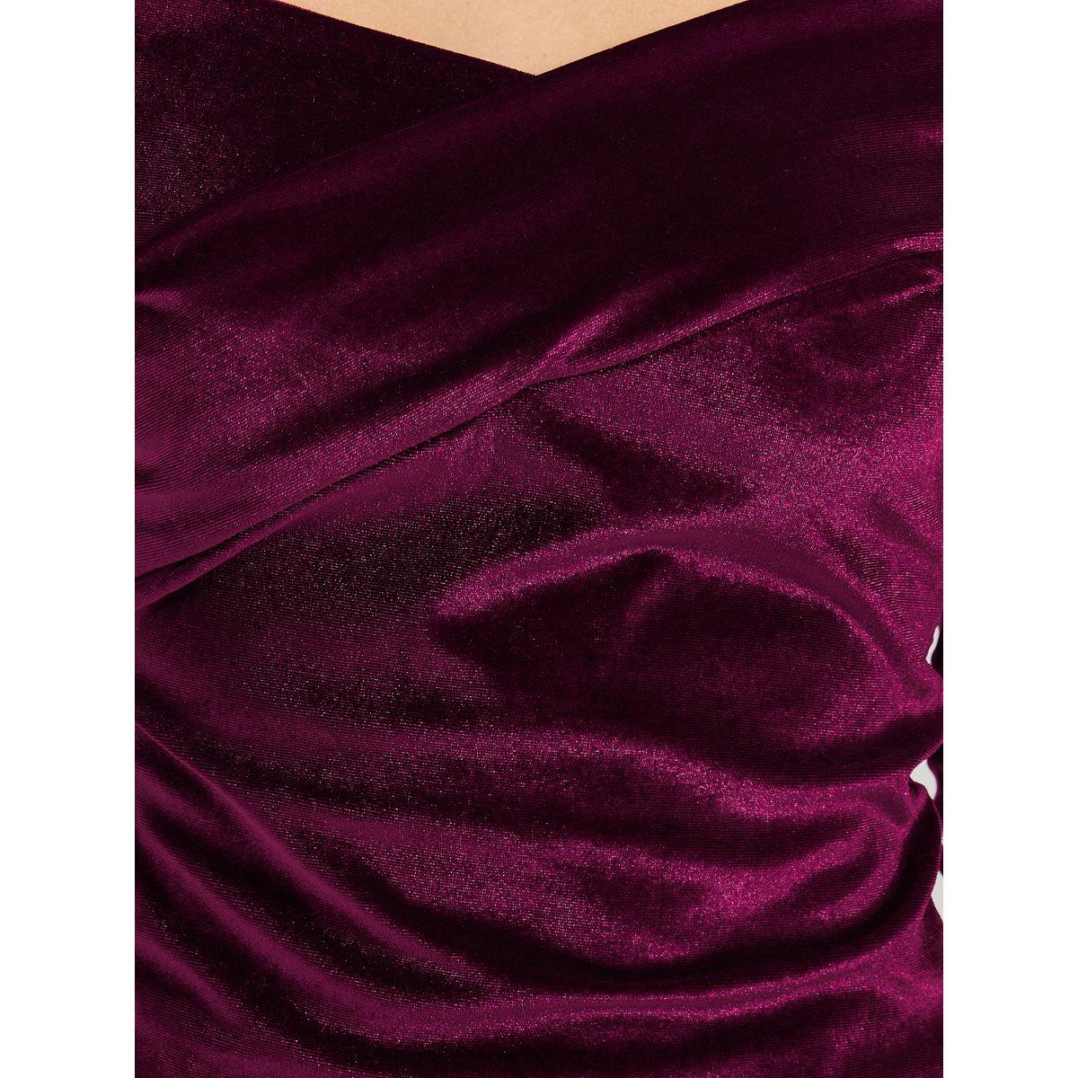 Styli Off Shoulder Neck Velvet Knit Top-women-clothing-tshirts-image-4