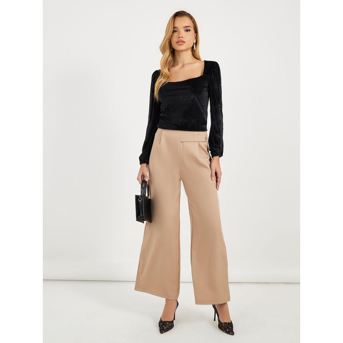 Styli Square Neck Velvet Knit Top with Puff Sleeves-women-clothing-shirtsandblouses-blouses-image-3