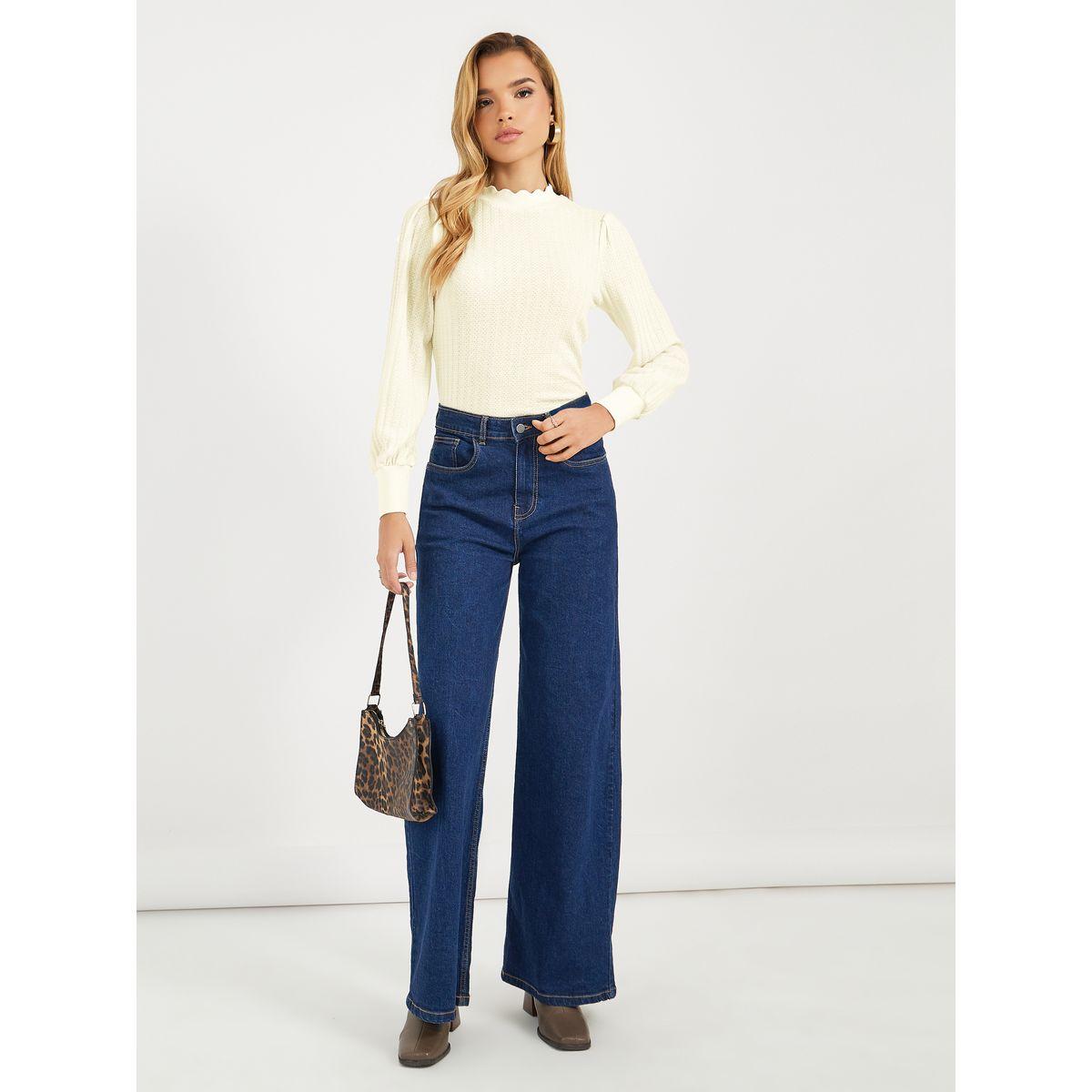 بلوزة محبوكة بوينتلي بياقة عالية-women-clothing-shirtsandblouses-blouses-image-2
