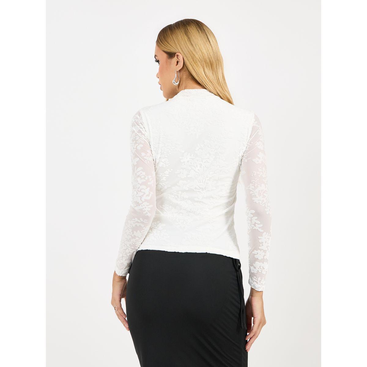 Styli Floral Pattern Burnout High Neck Top-women-clothing-shirtsandblouses-blouses-image-6